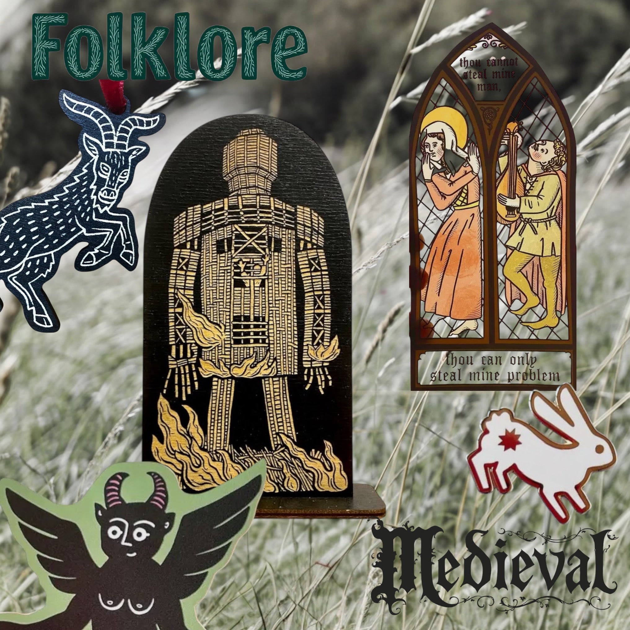 Forager Provisions Folklore & Medieval Gifts Collection from Myth Decorations to Medieval Enamel Pins