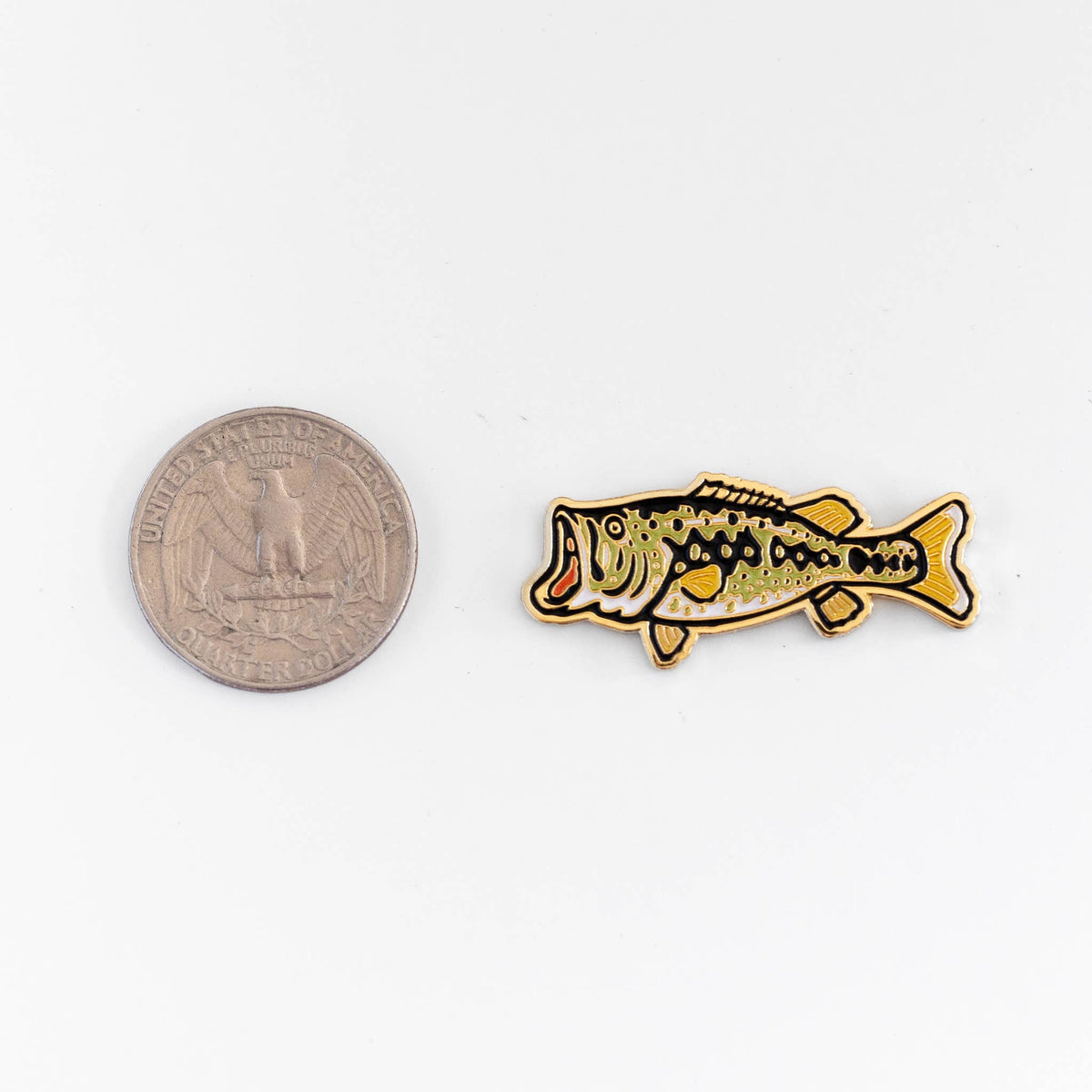 Union Made Largemouth Bass Enamel Pin - Metallic Gold