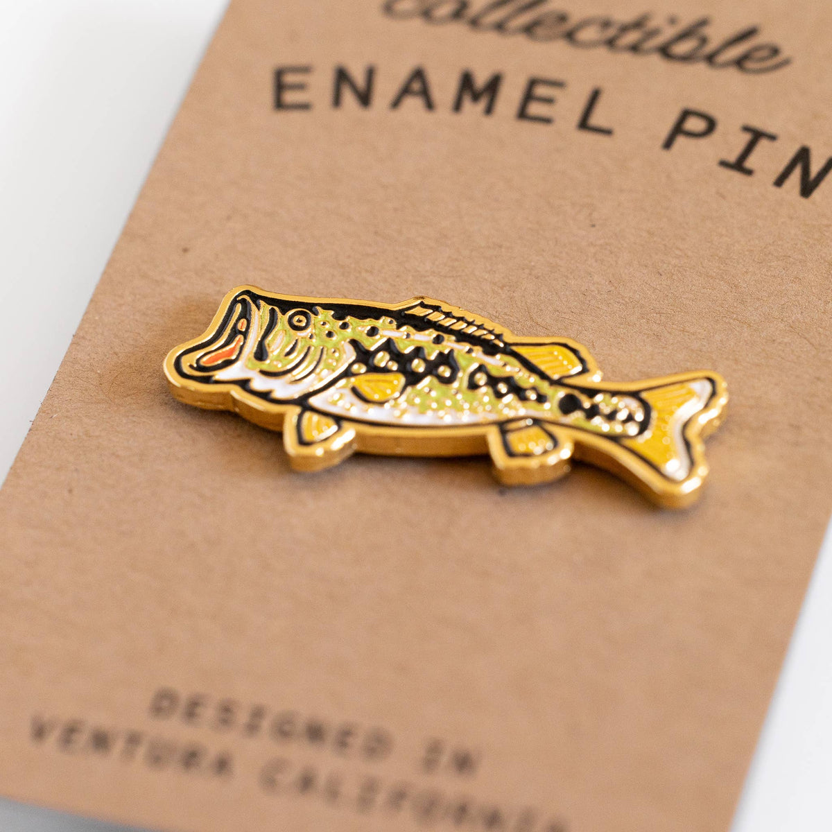 Union Made Largemouth Bass Enamel Pin - Metallic Gold