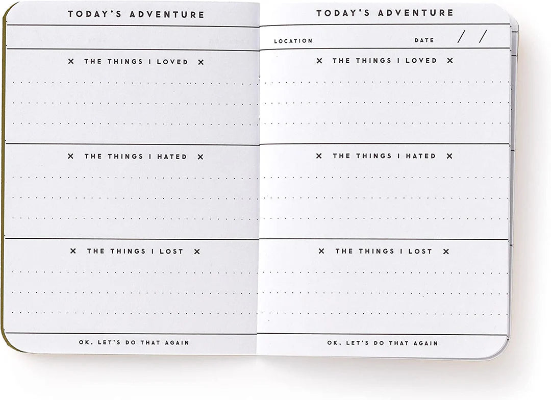 Brass Monkey’s Get Lost On Purpose Kit—track location, date, likes, dislikes & finds; perfect adventure log gift for explorers.
