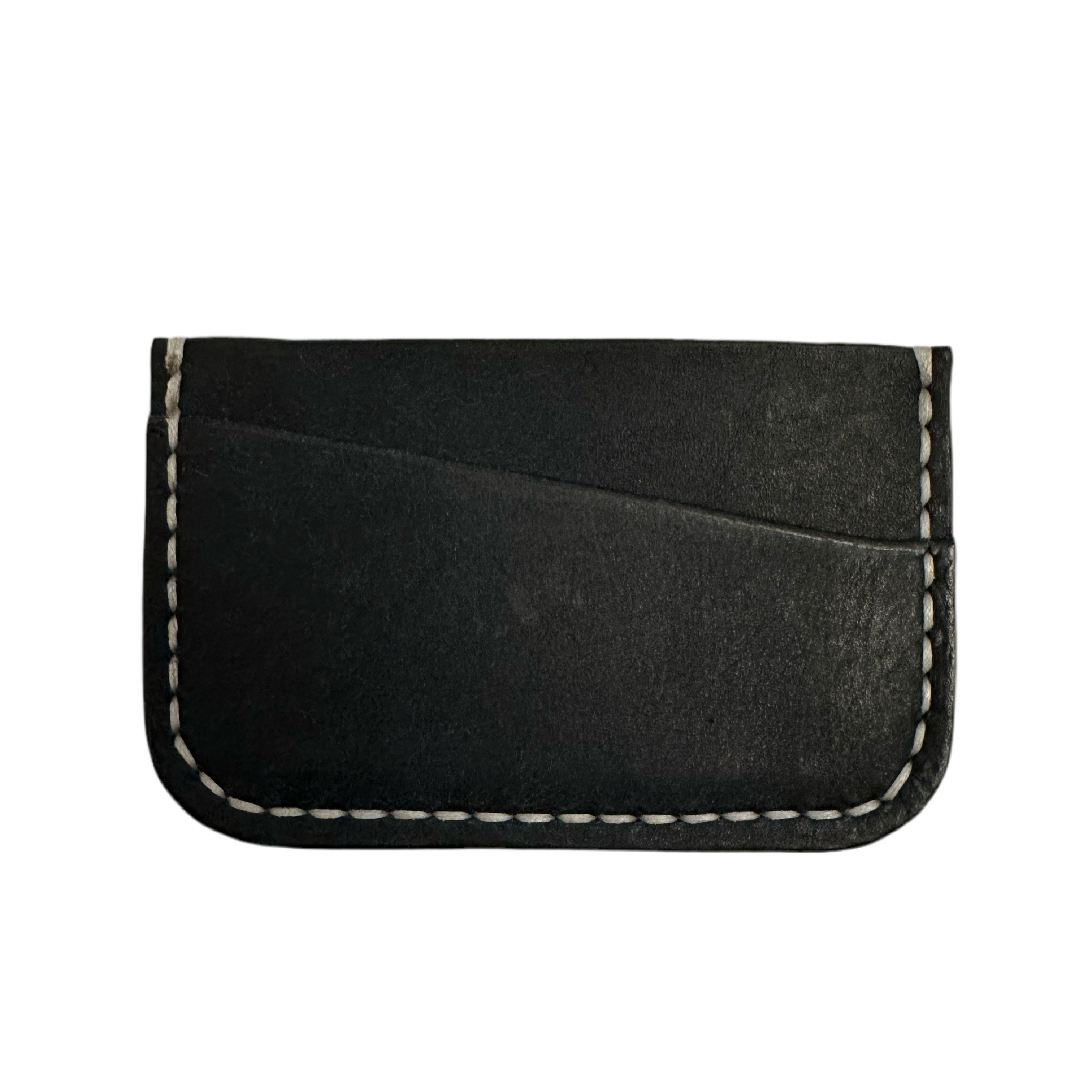 Kjøtt Supply Co Leather 008 Horizontal Card Holder Pueblo Navy—minimalist, premium leather wallet, slim card case for men.