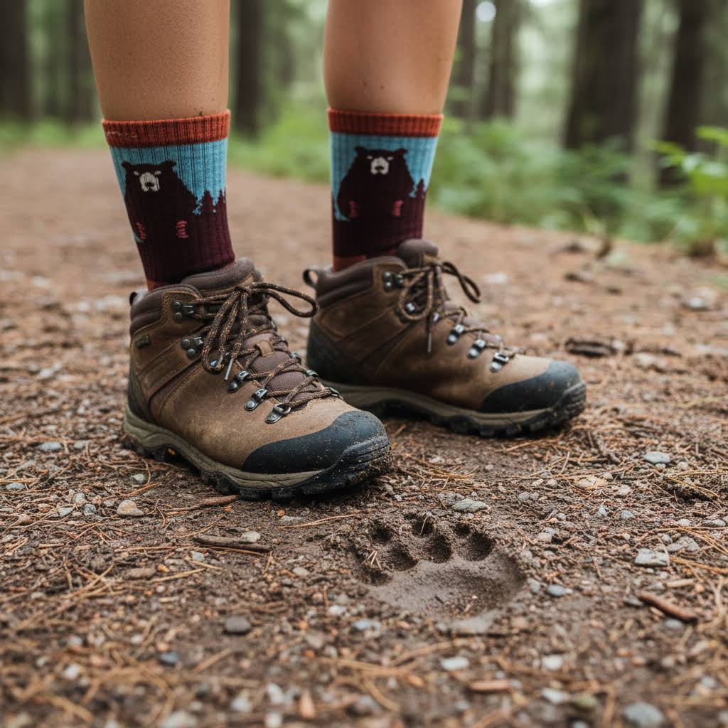 Darn Tough 1970 Women's Bear Town Micro Crew Lightweight Hiking Socks - Burgundy