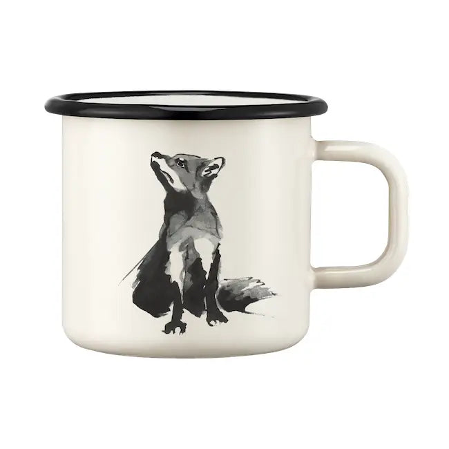 Mug with a fox illustration on a white background