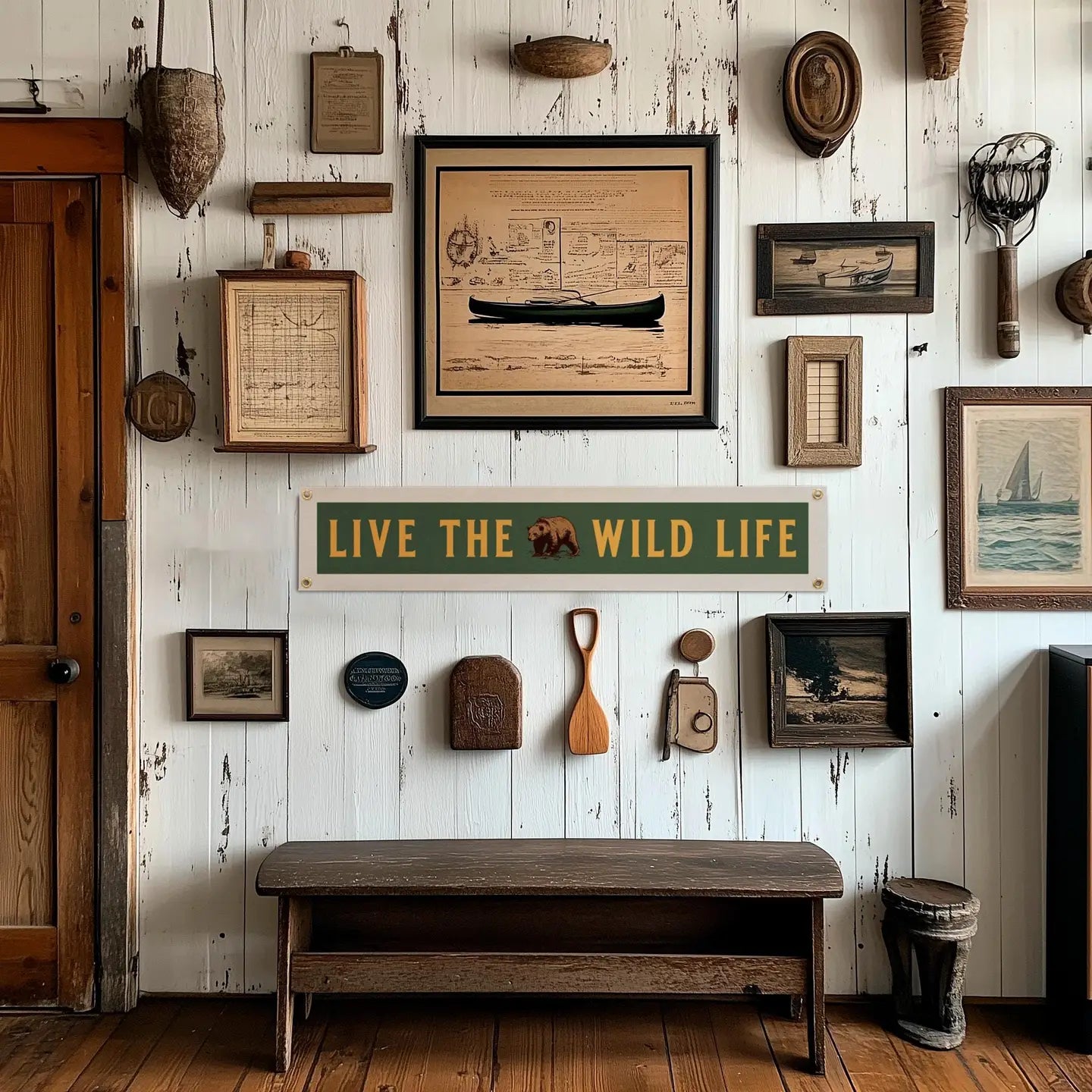 Benoit’s Design Co Live The Wild Life Felt Pennant Banner 40 x 8 in