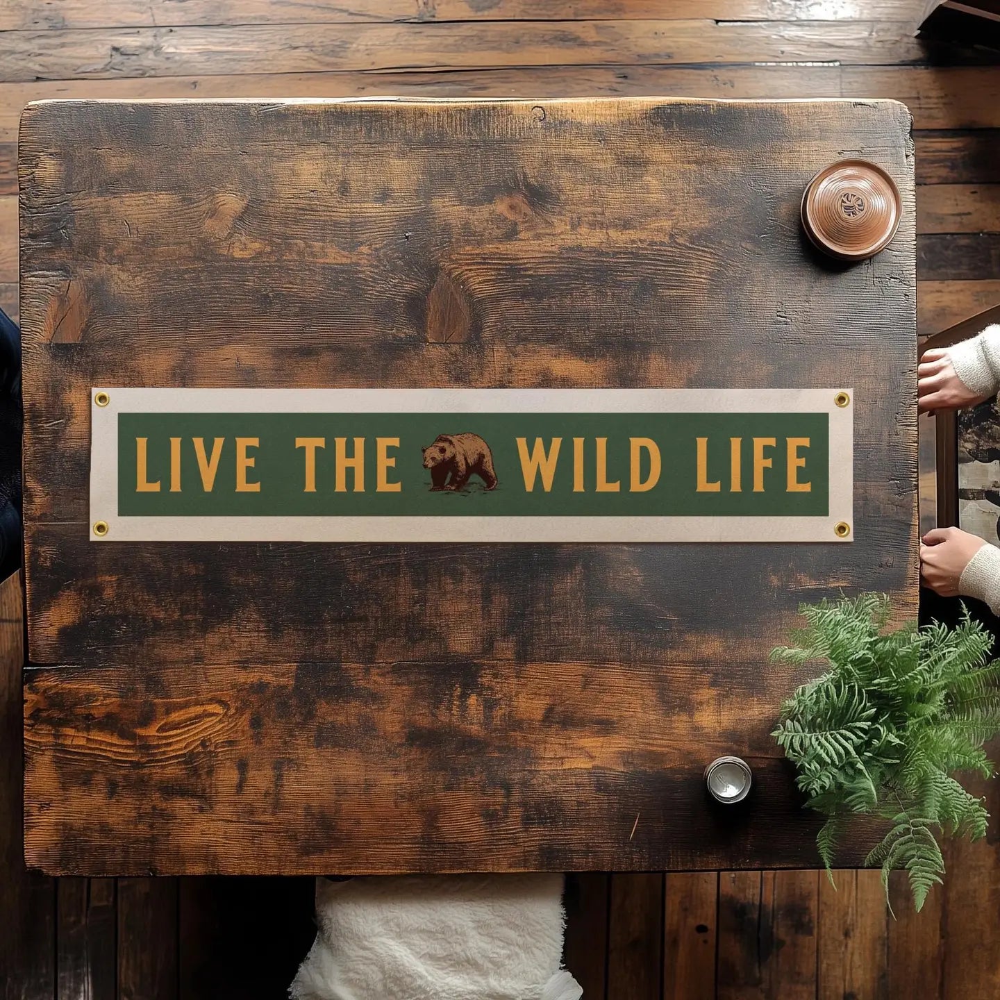 Benoit’s Design Co Live The Wild Life Felt Pennant Banner 40 x 8 in