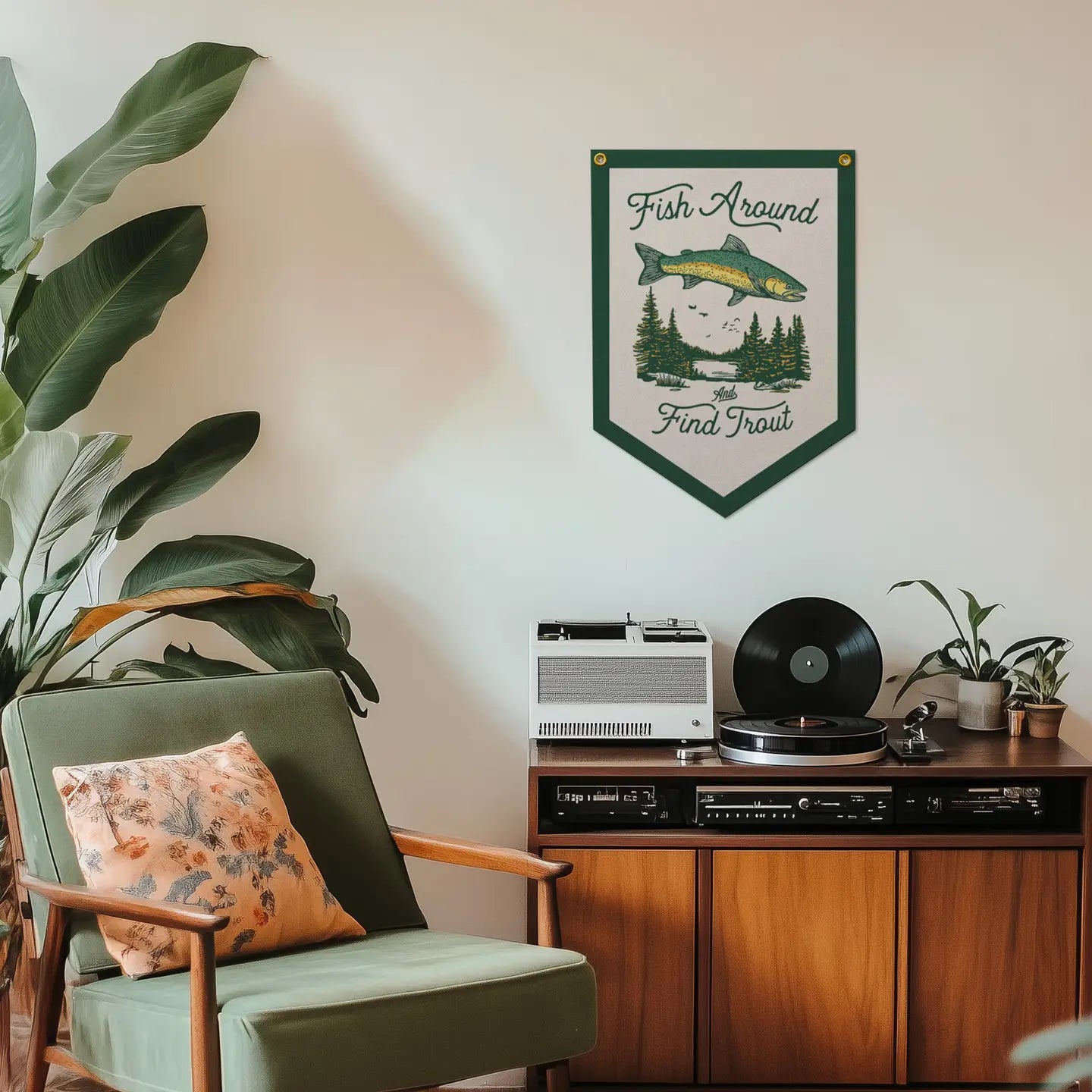 Benoit’s Design Co - Fish Around And Found Trout Felt Banner