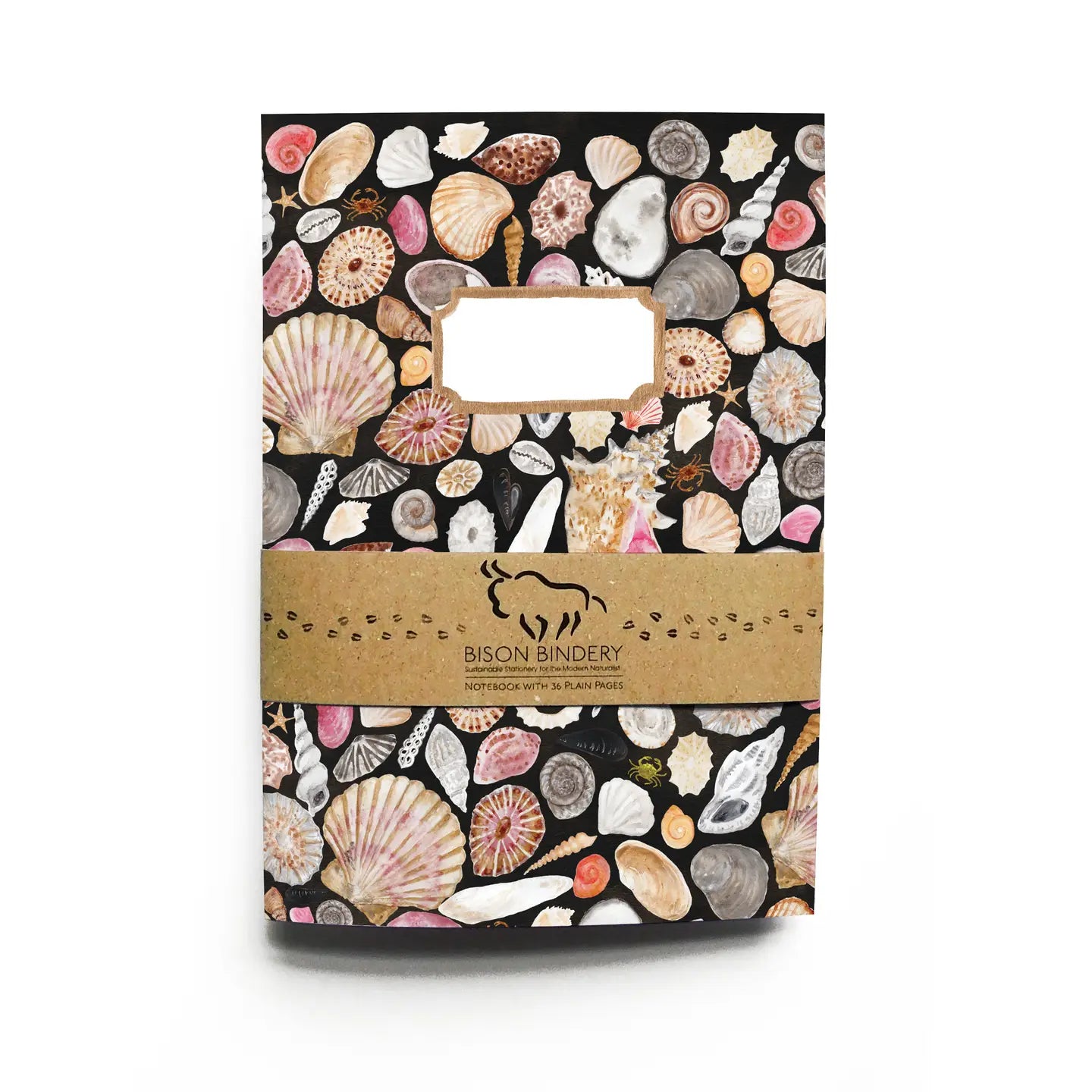 Bison Bindery A5 Recycled 36-Page Plain Notepad - Mollusca Sea Shell