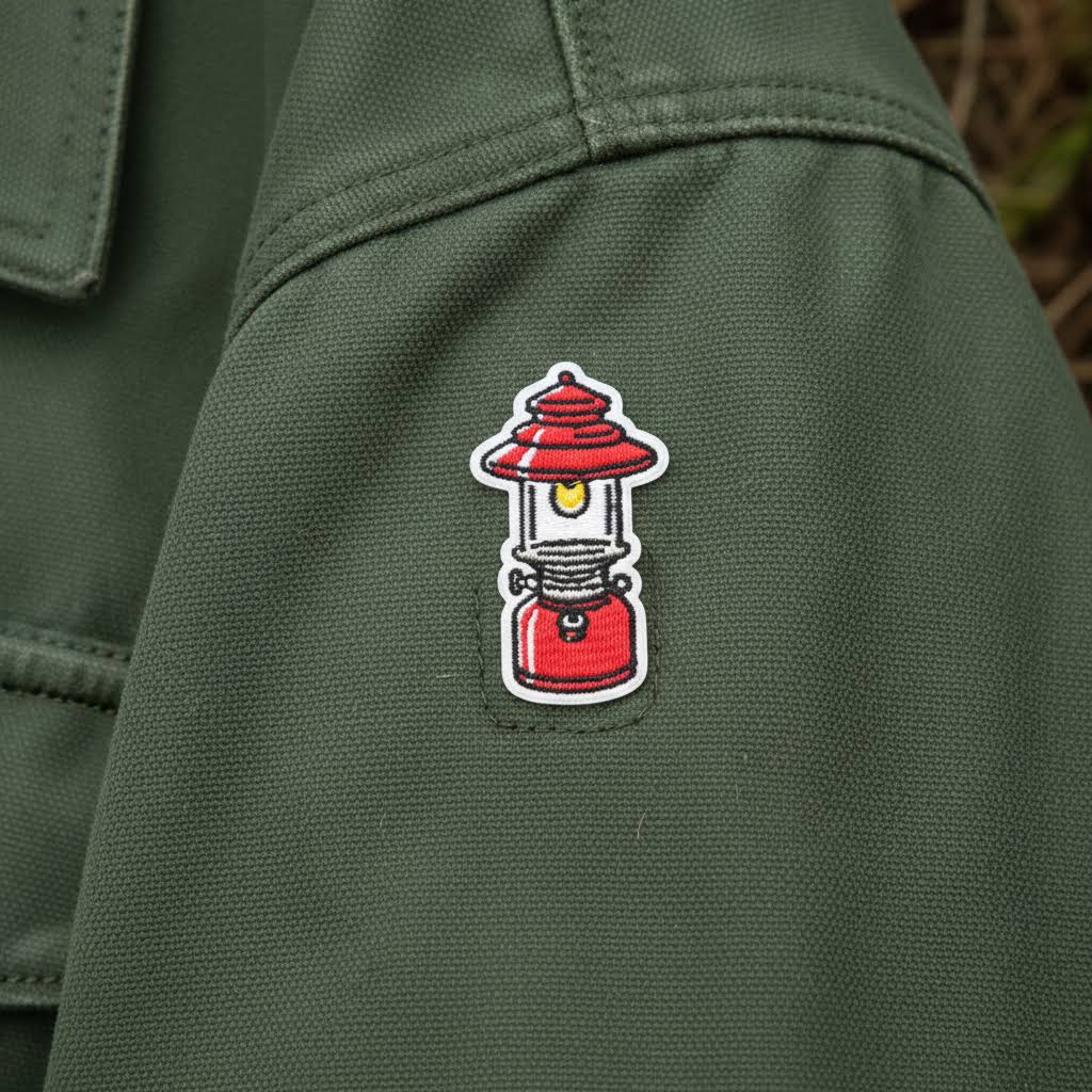Union Made Embroidered Patch - Camping Lantern