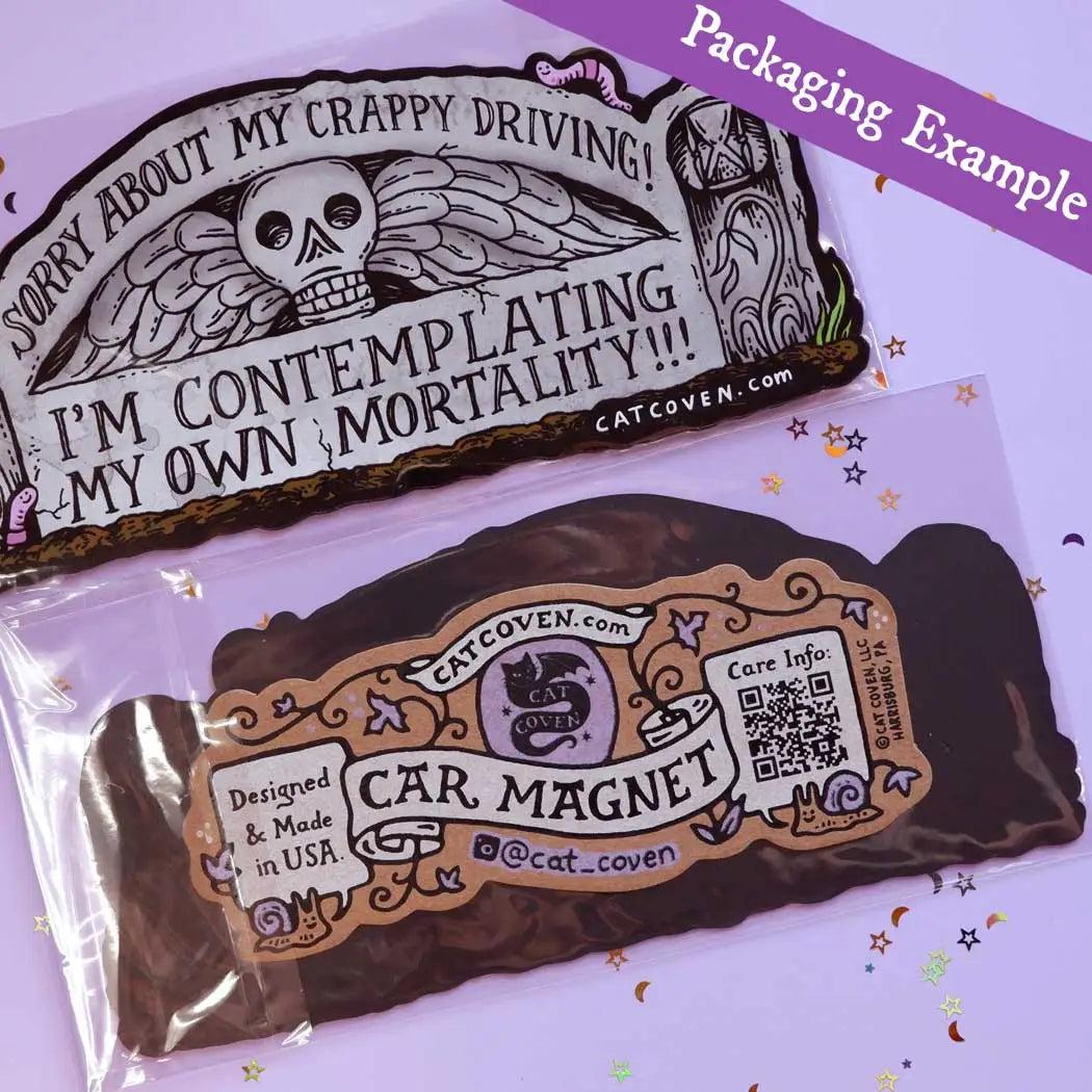 Cat Coven Mortality Car Magnet
