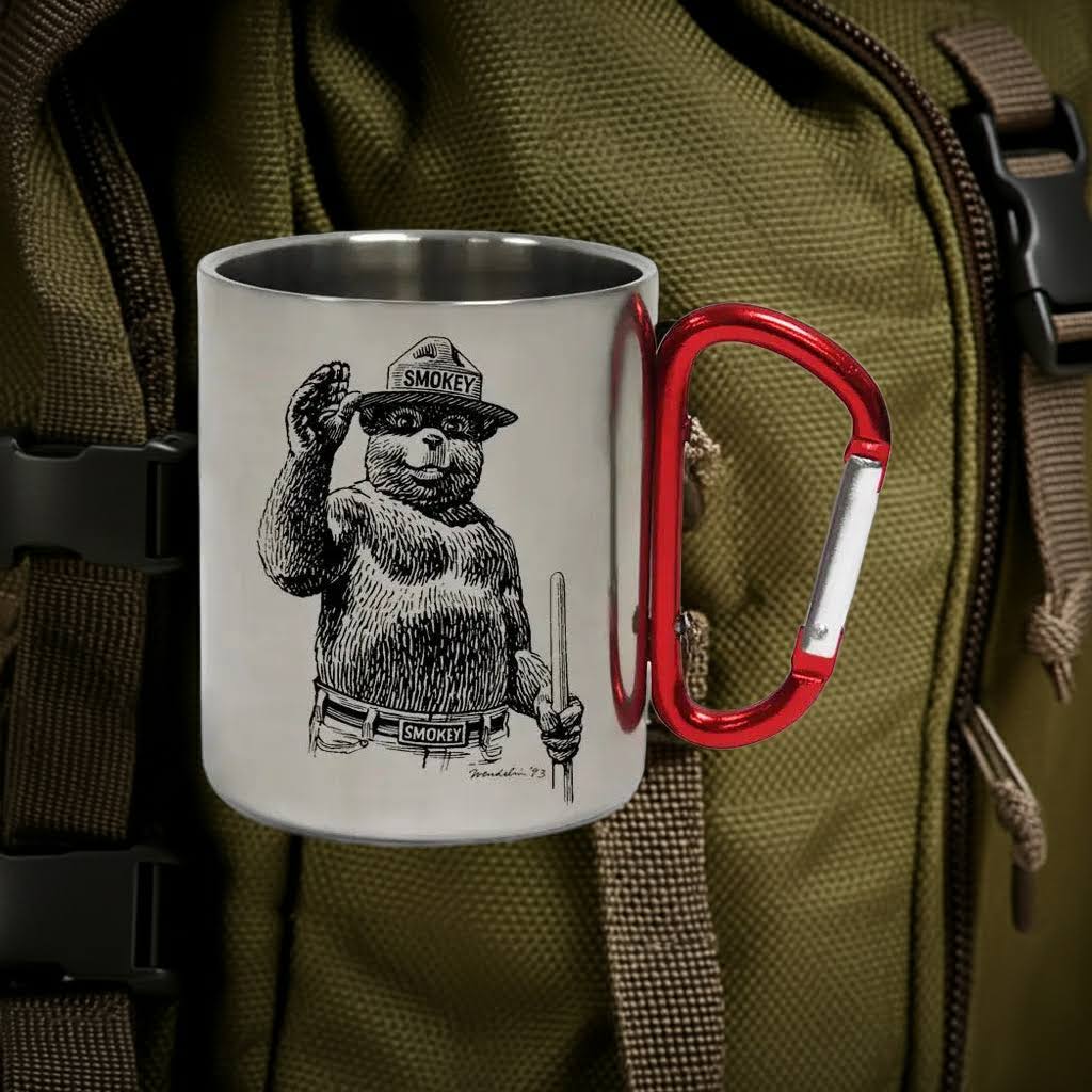 Smokey Bear Carabiner Handle Mug - Waving Smokey
