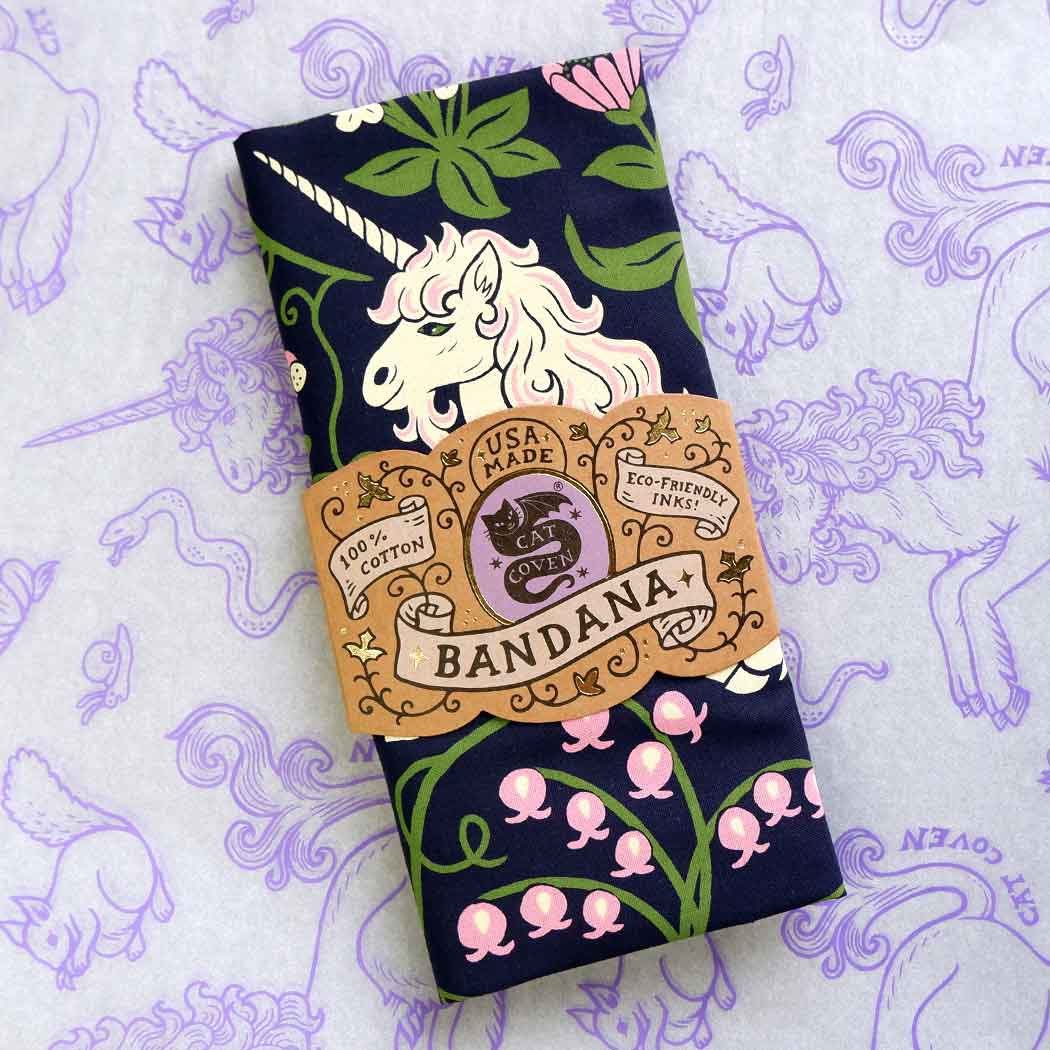 Cat Coven Unicorn Garden Cotton Bandana