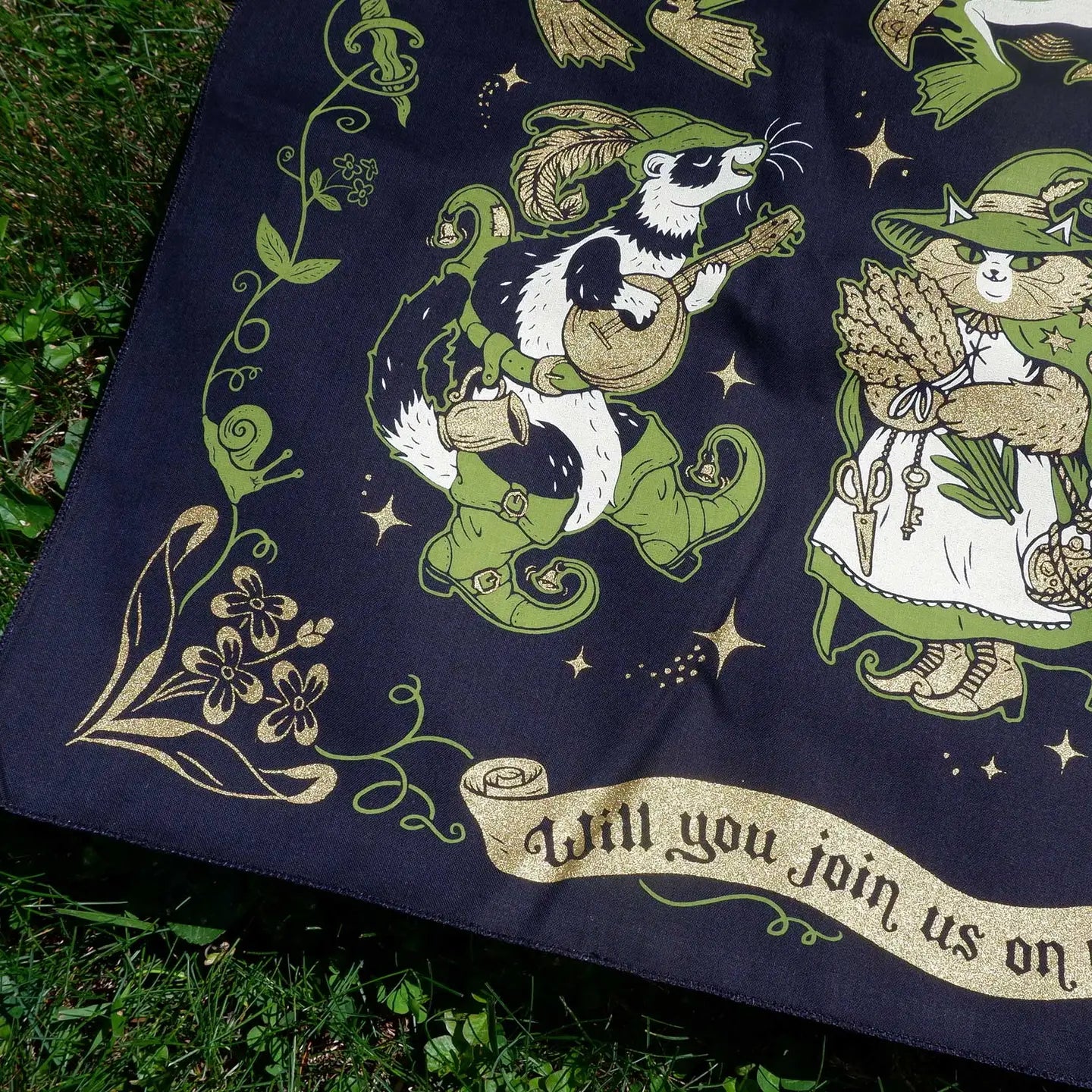 Cat Coven Join Our Quest Cotton Bandana