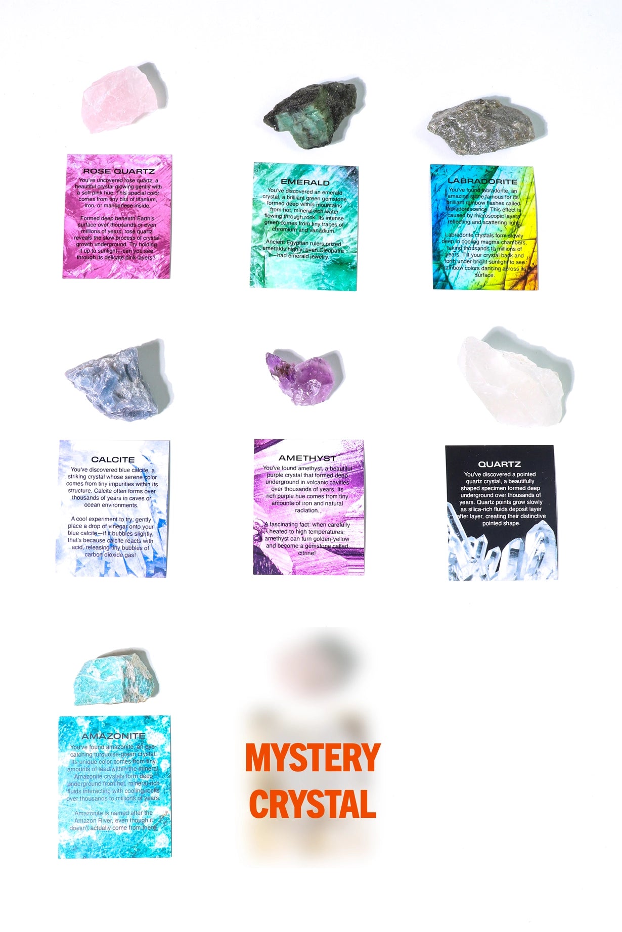Stemcell Science Geological Crystal Blind Bags: Collect 9 unique crystals, including a rare Mystery Crystal for collectors.