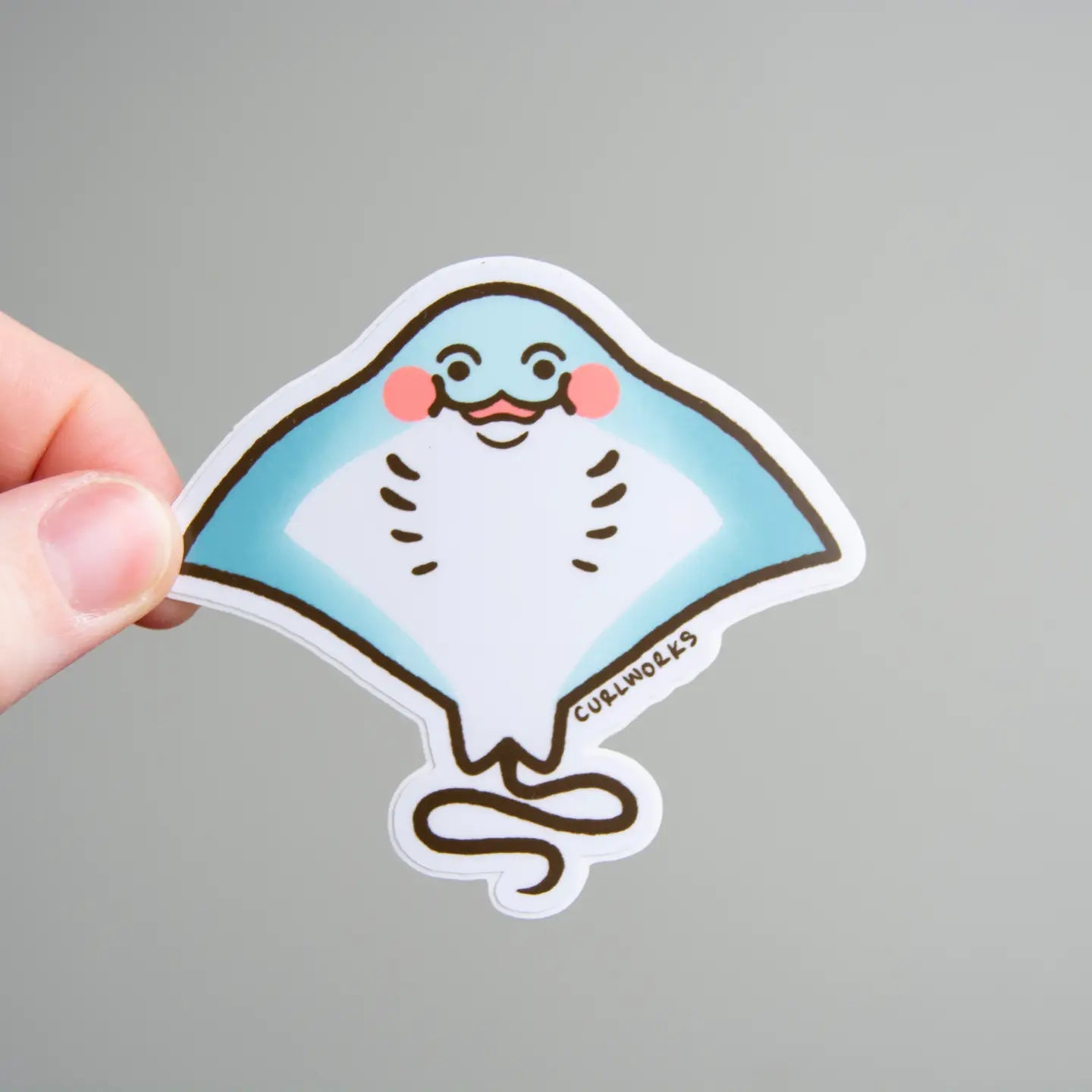 Curlworks Bashful Sting Ray Vinyl Sticker