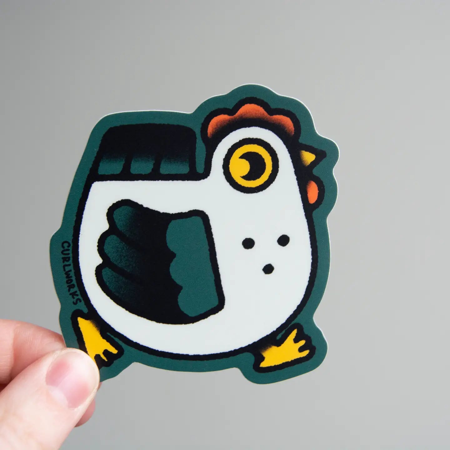 Curlworks Chicken Vinyl Sticker
