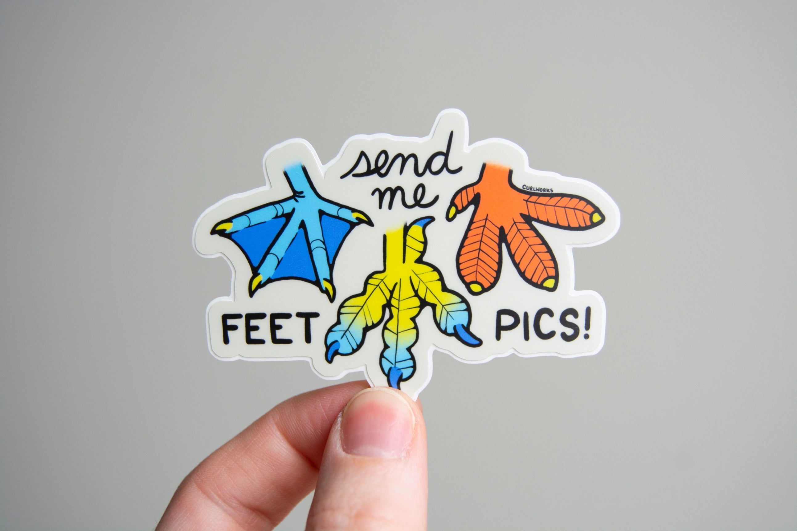 Curlworks Send Me Feet Pics Vinyl Sticker