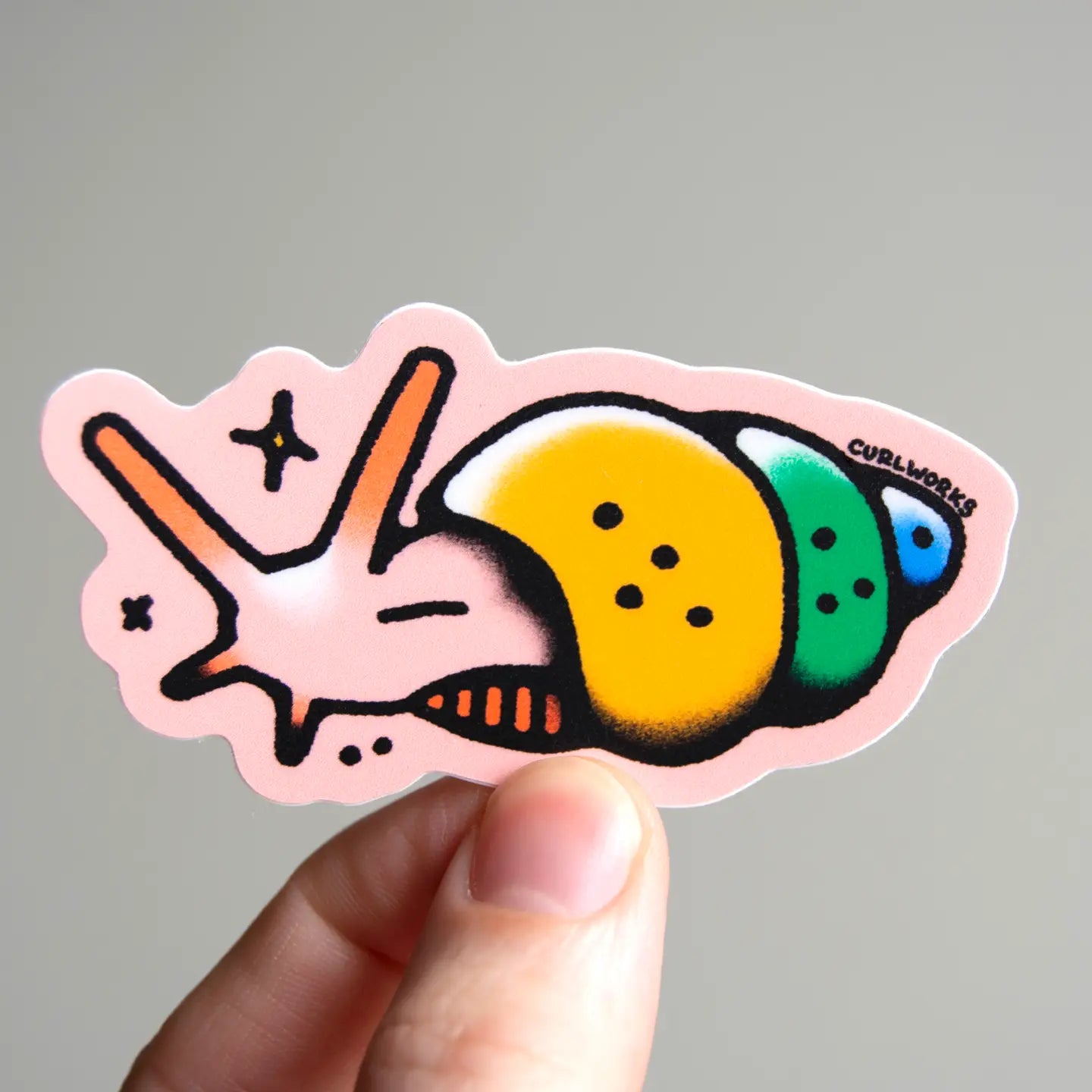 Curlworks Rainbow Shell Snail Vinyl Sticker
