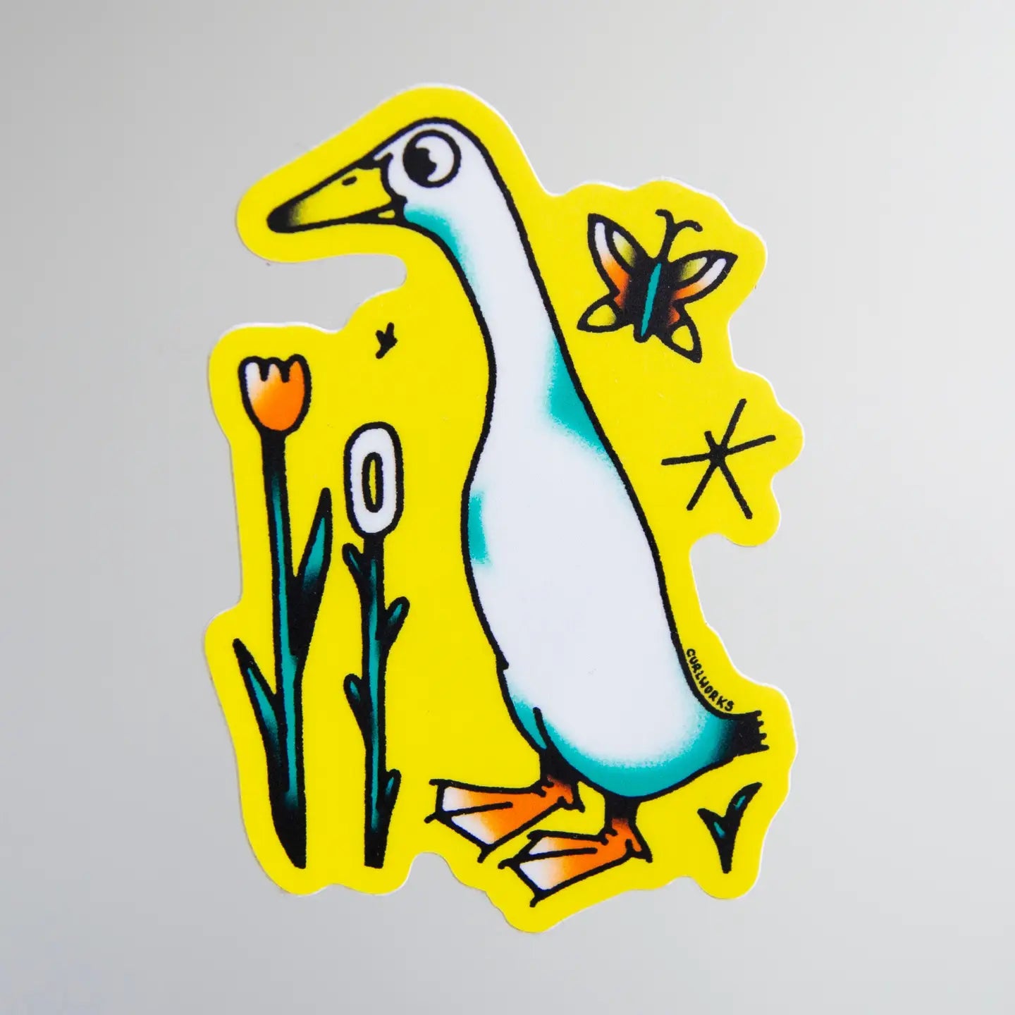 Curlworks Runner Duck Vinyl Sticker