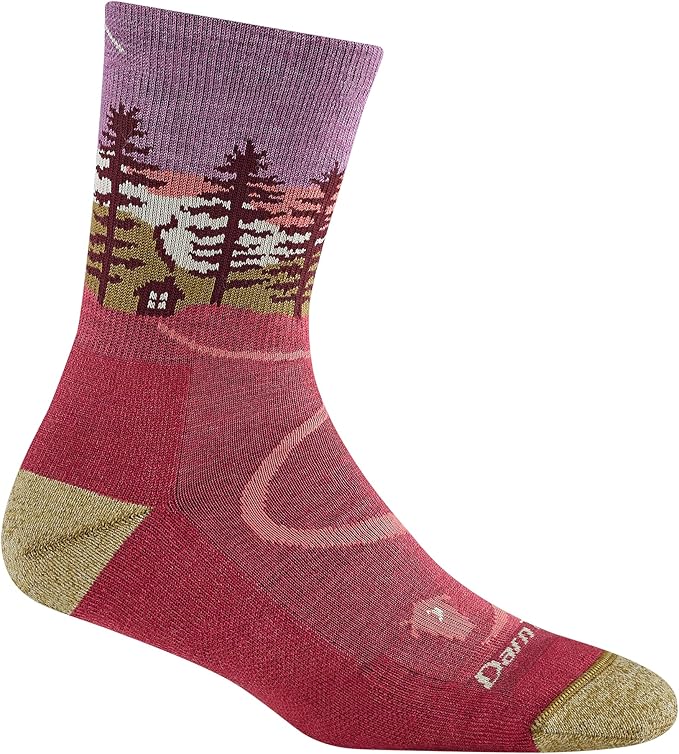 Darn Tough 5013 Women's Northwoods Micro Crew Midweight Hiking Socks - Cranberry