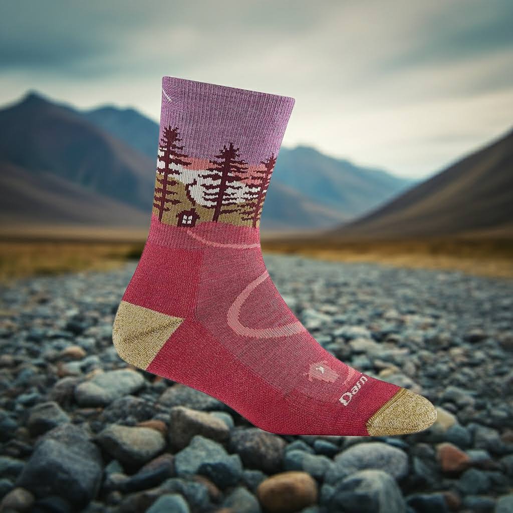 Darn Tough 5013 Women's Northwoods Micro Crew Midweight Hiking Socks - Cranberry