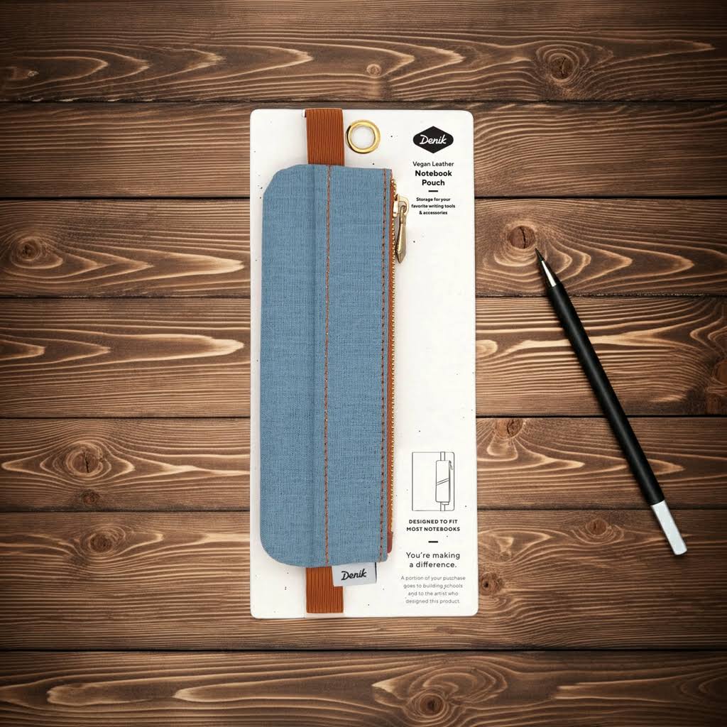 Denik Denim Distressed Blue Notebook Pouch