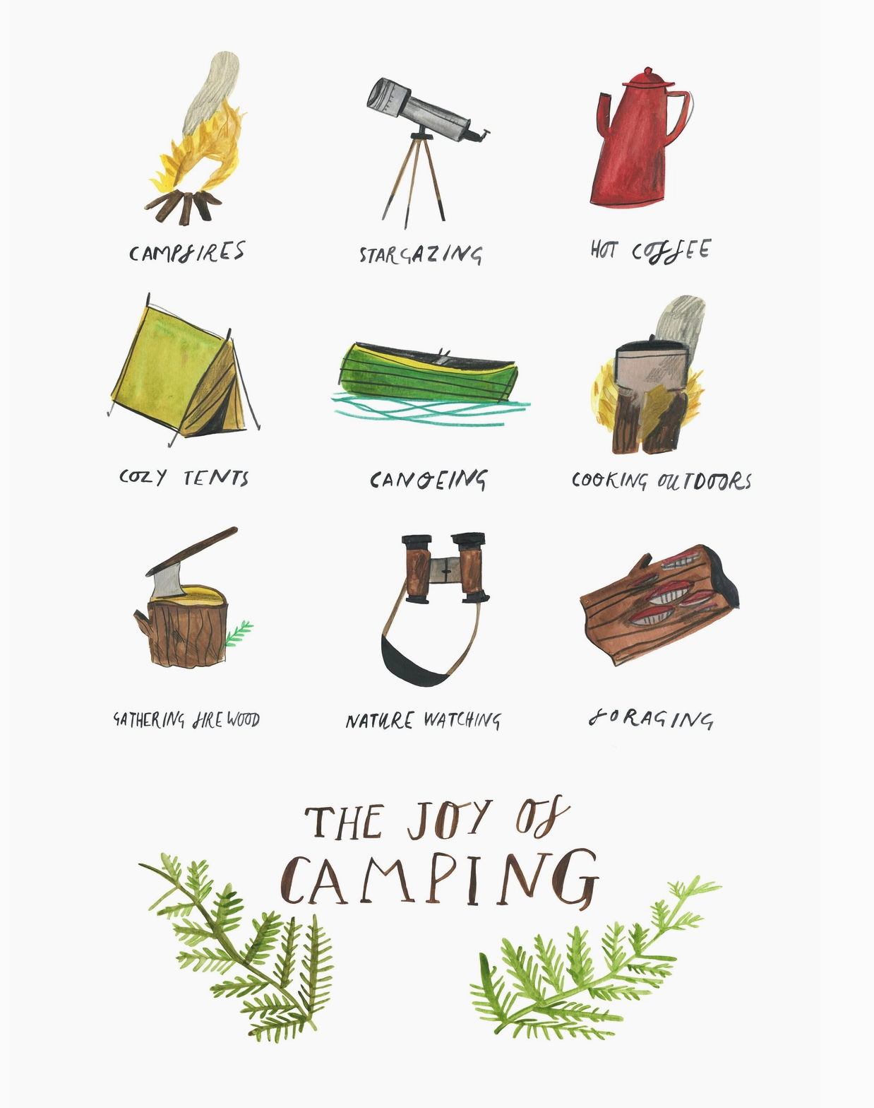 Dick Vincent Illustrations Print - The Joy Of Camping