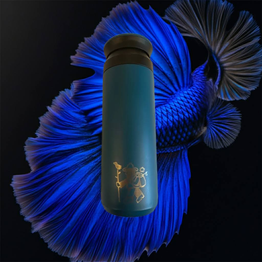 Forager Provisions Premium Stainless Steel Travel Mug Flask – Betta Fish Blue (500ml)
