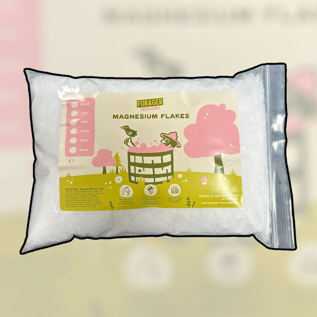Forager Provisions Hiker Bath Salts 1KG—Magnesium Flakes for foot health, muscle recovery, and relaxation for hikers.