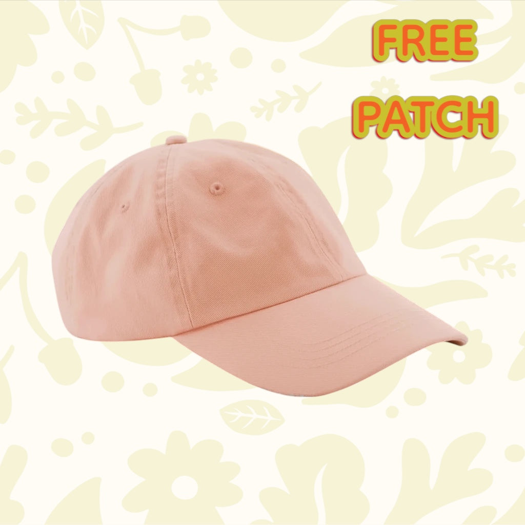 Shop the Forager Provisions Patch Your Cap! Peach Dad Cap with a stylish curved brim, displayed on a clean white background.