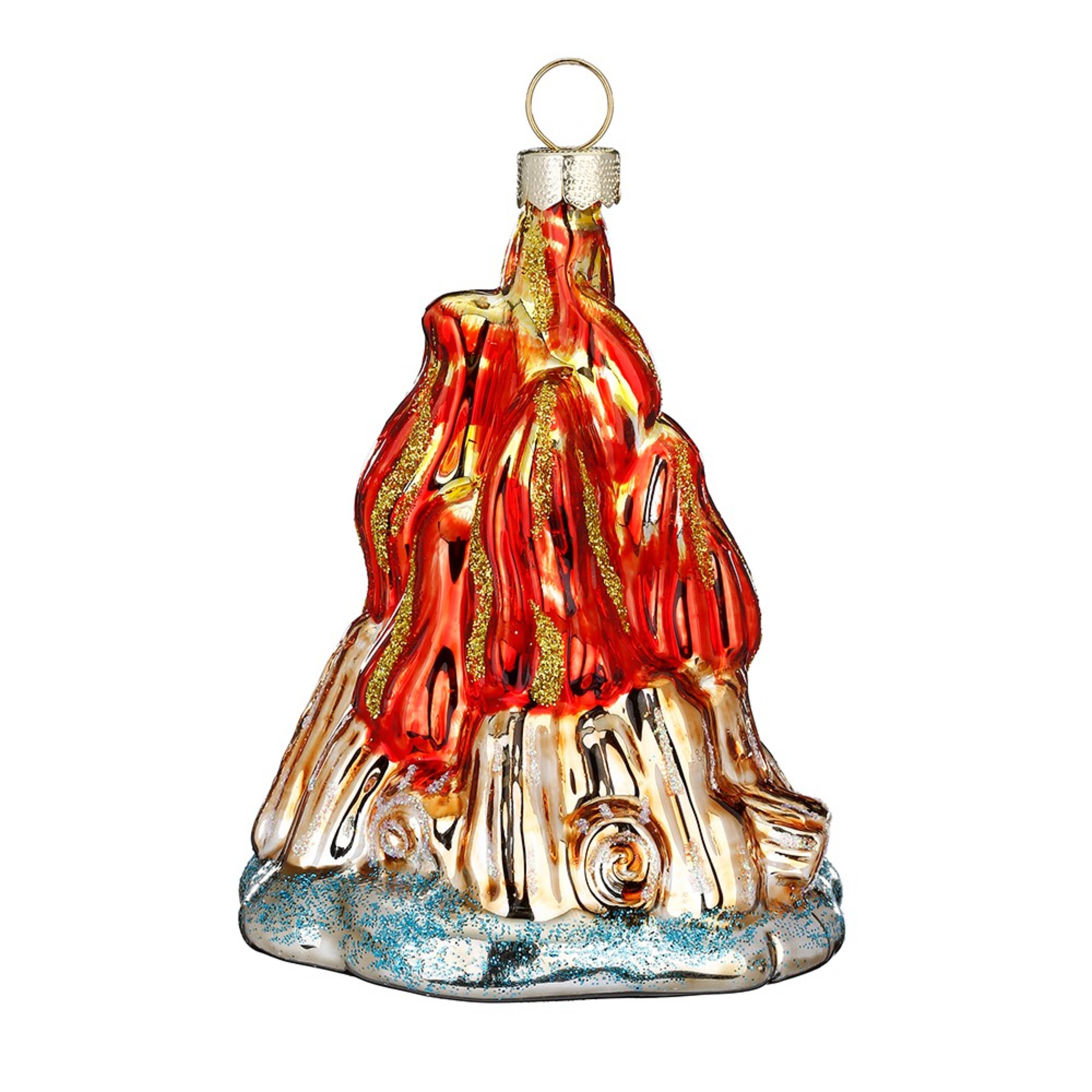 Campfire Glass Christmas Hanging Decoration