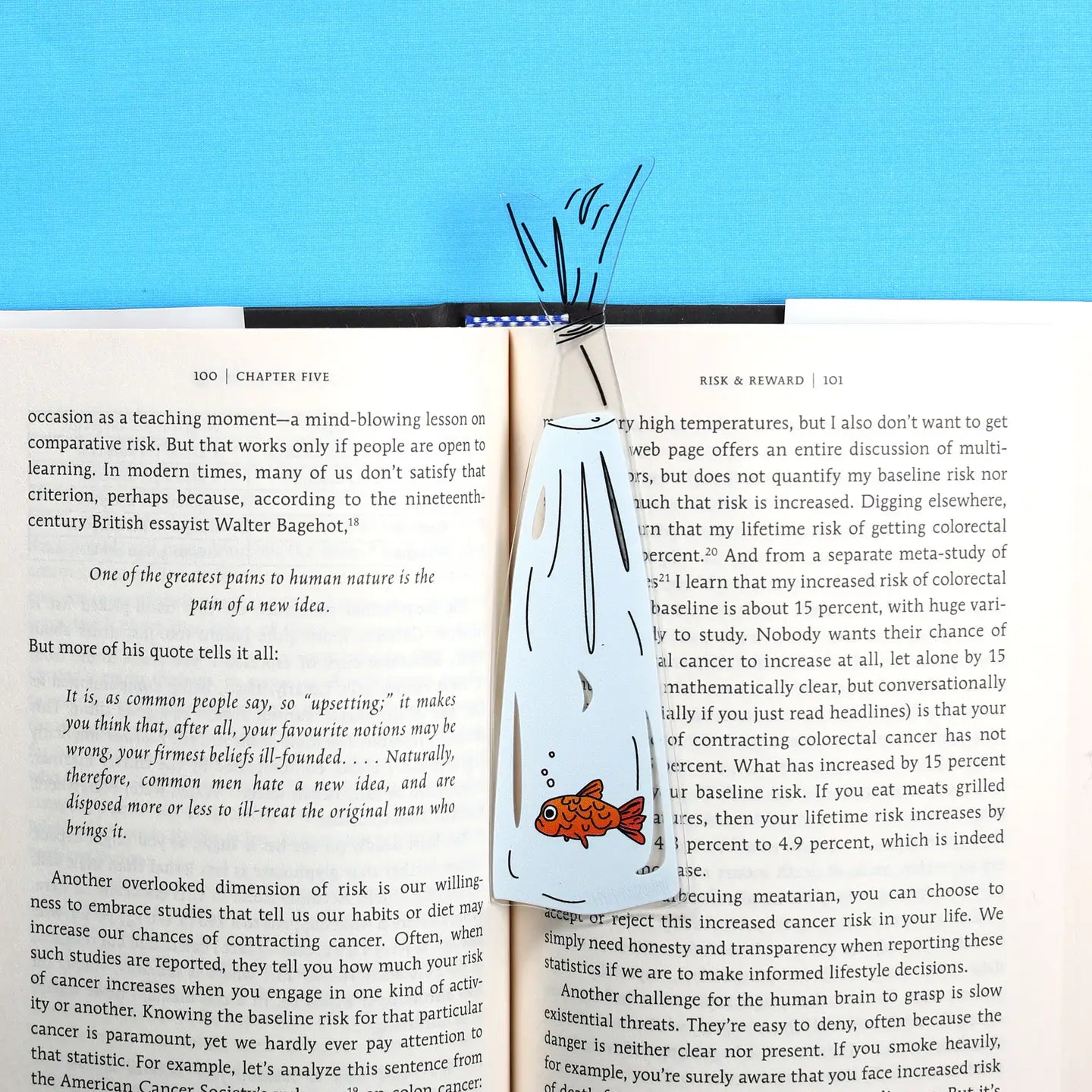 Humdrum Paper Die Cut Lexan Bookmark - Goldfish In A Bag