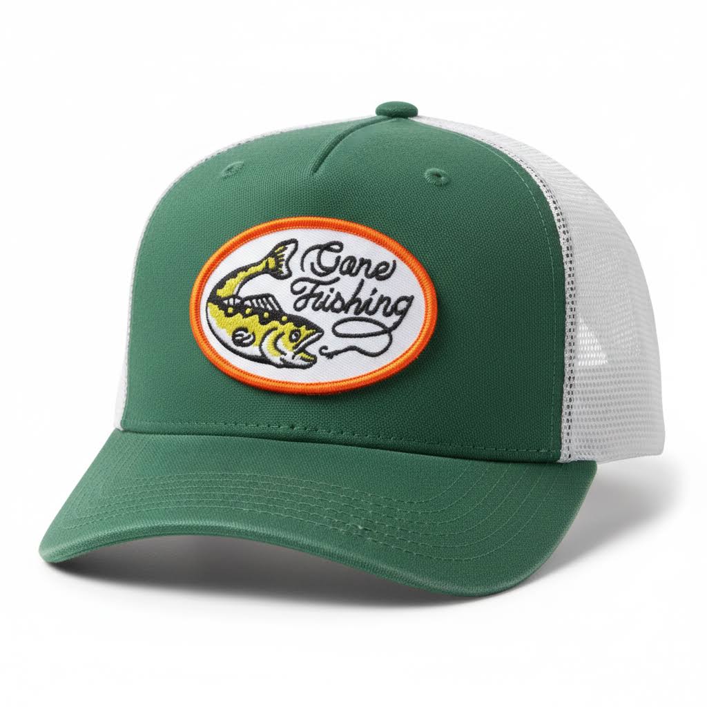 Union Made Oval Embroidered Iron On Patch - Gone Fishing