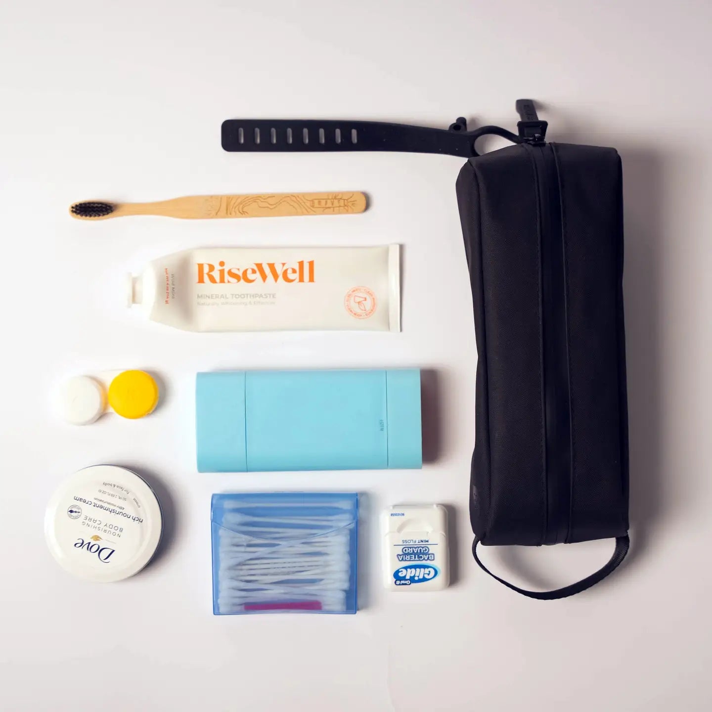 Gravel Outdoor Explorer Mini™ Toiletry Bag organizes toothbrush, toothpaste, deodorant & travel essentials for easy packing.