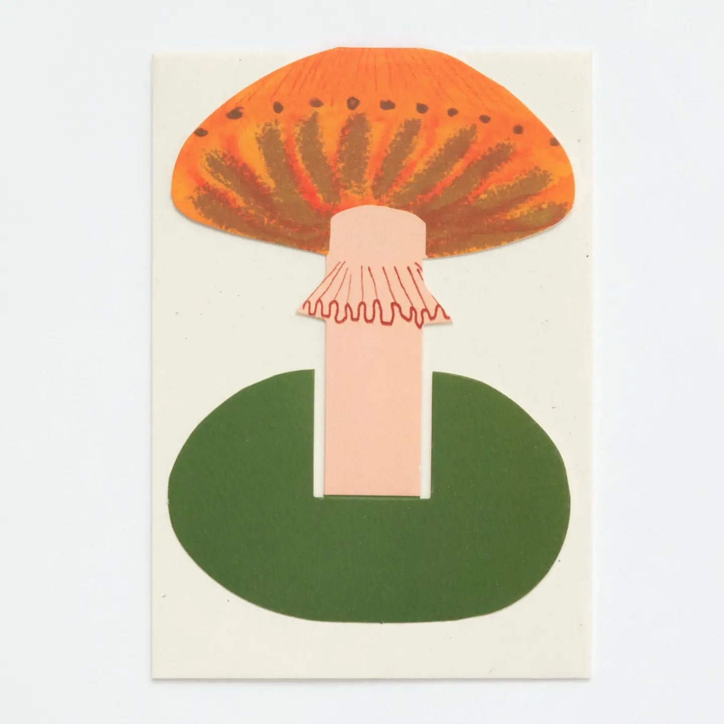 Hadley Paper Goods Orange Frilly Mushroom Greeting Card