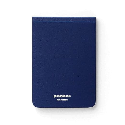A navy Hightide Penco Soft PP Reporter Notebook (Grid A7) featuring 50 grid-ruled sheets, and measuring 74 x 105 mm.