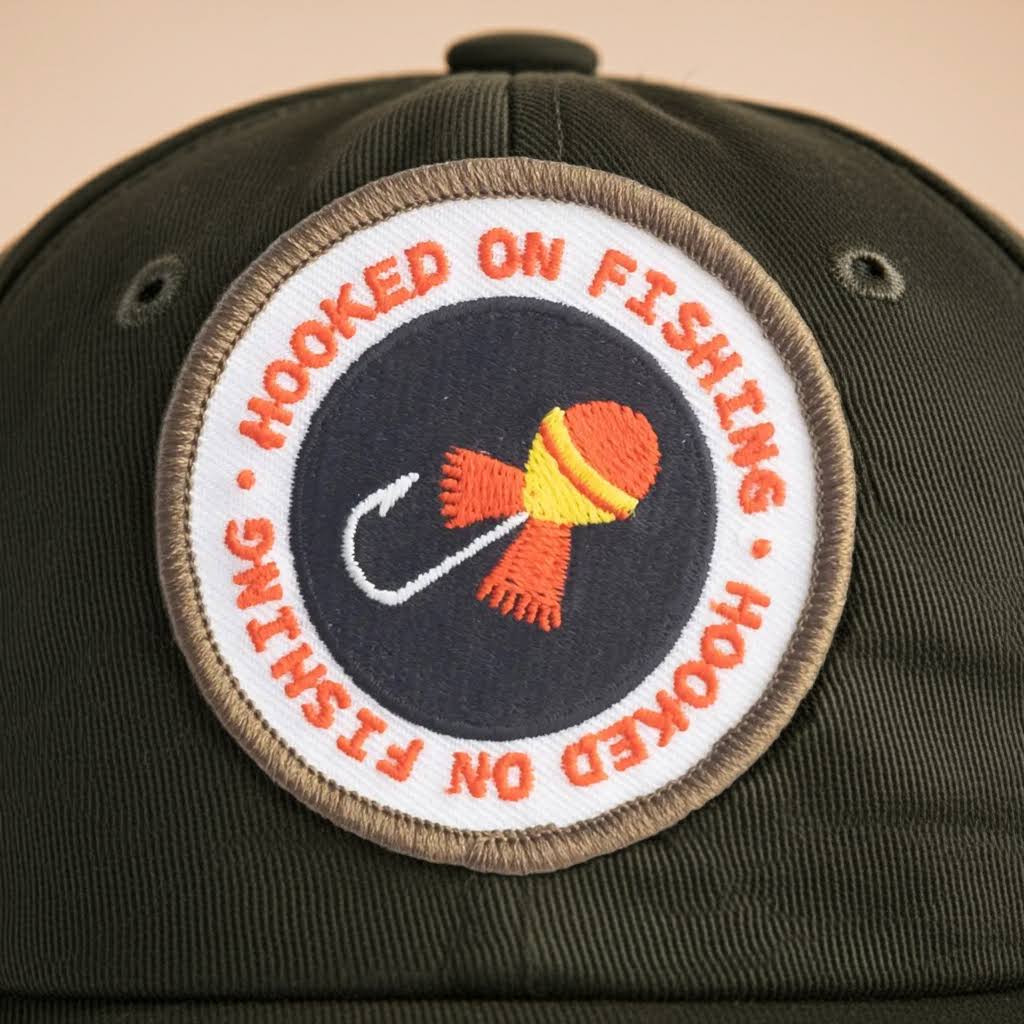 Union Made Embroidered Patch - Hooked On Fishing