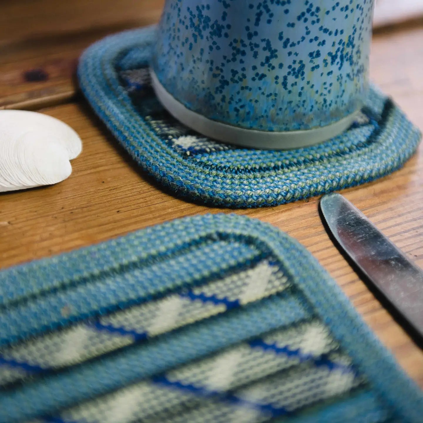 Scavenger Upcycled Climbing Rope Coaster Set Of Two - Water