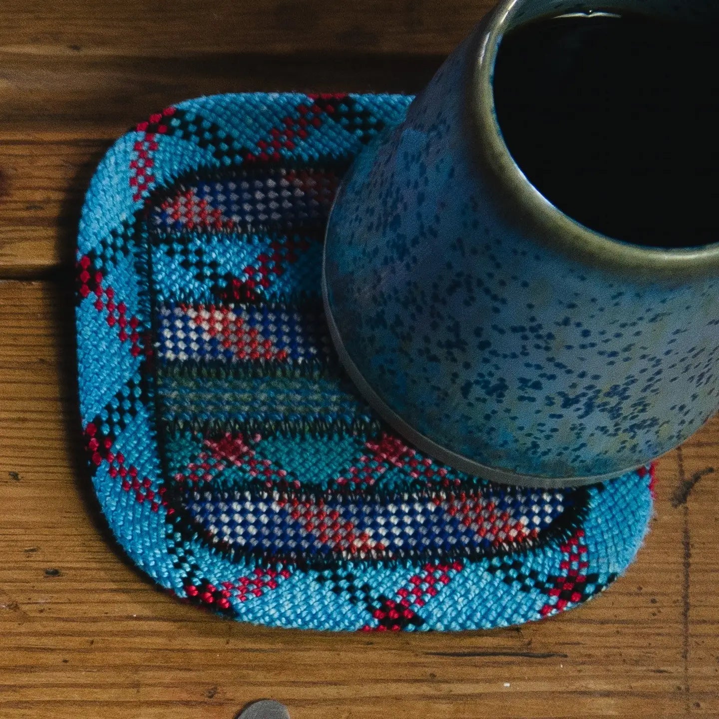 Scavenger Upcycled Climbing Rope Coaster Set Of Two - Water