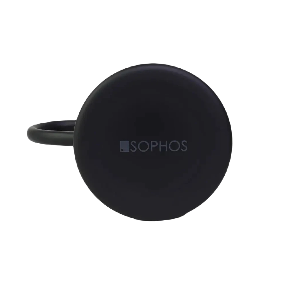 Introducing the Sophos 400ml Black Mug - a stylish black metal mug featuring a shiny silver interior and a small square logo near the base. Perfectly designed for outdoor use, it serves as an exceptional insulated travel mug, ensuring you stay refreshed with its large capacity. Showcased against a white background, it is both sleek and functional.