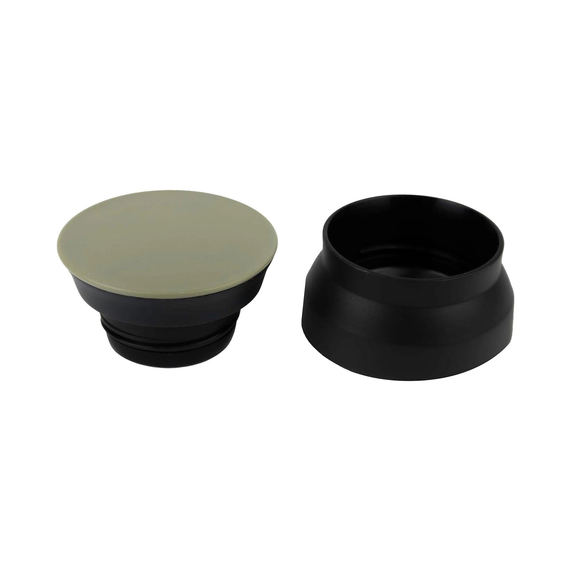 Forager Provisions Premium 500ml Matte Khaki Stainless Steel Travel Mug Flask with lid, high quality flask on white background.