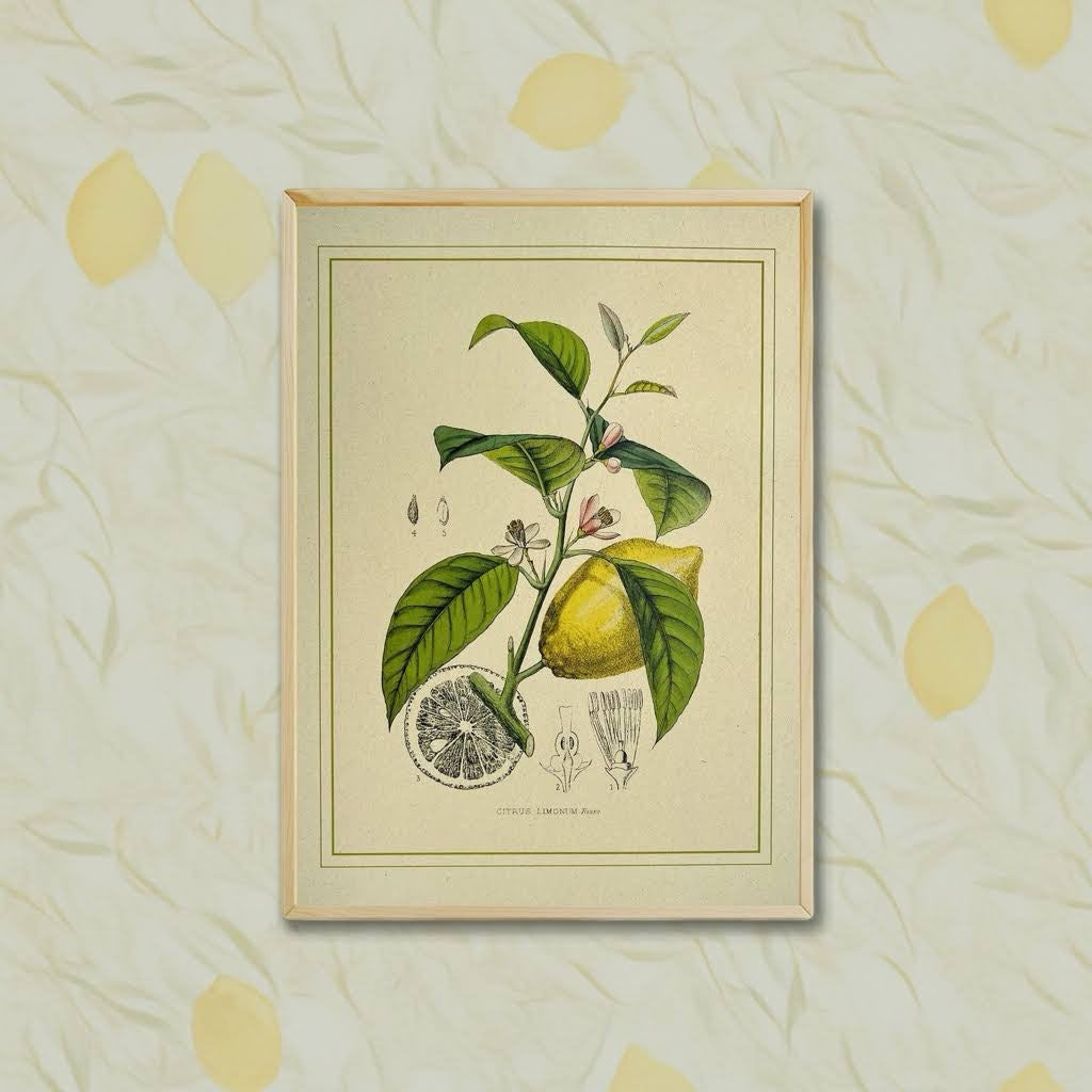 Napiers Botanical Limonum Lemon A3 Recycled Agricutural Waste Print