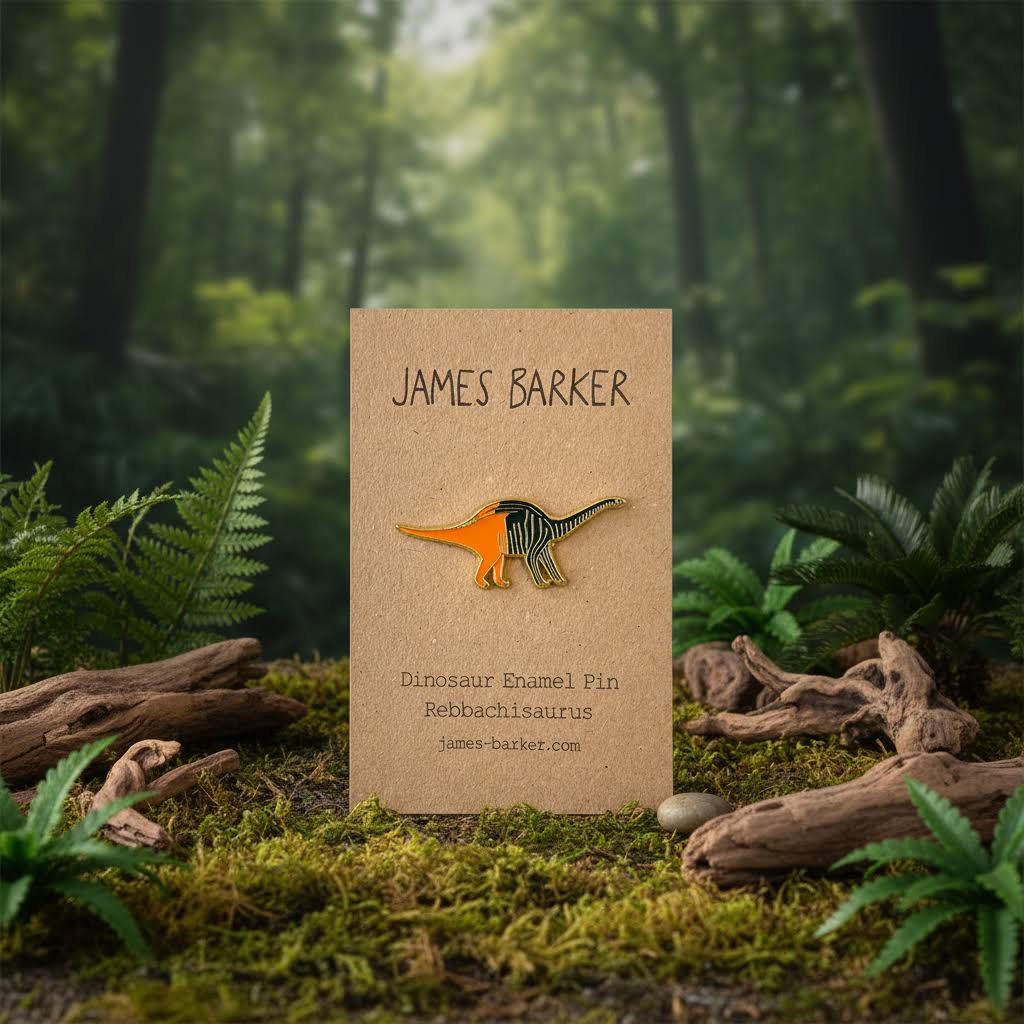 James Barker Rebbachisaurus Sauropod Dinosaur Enamel Pin