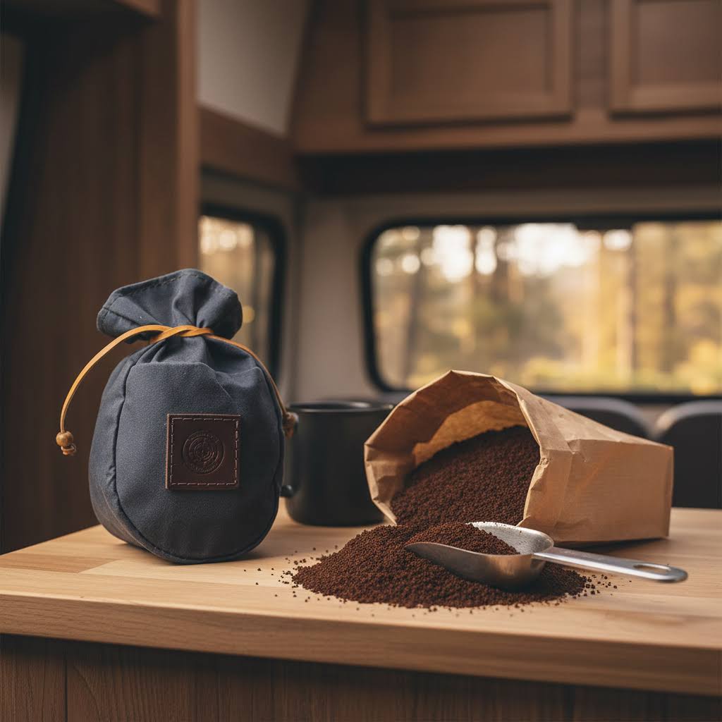 Journeyman Handcraft – Waxed Canvas Coffee Pouch Grey