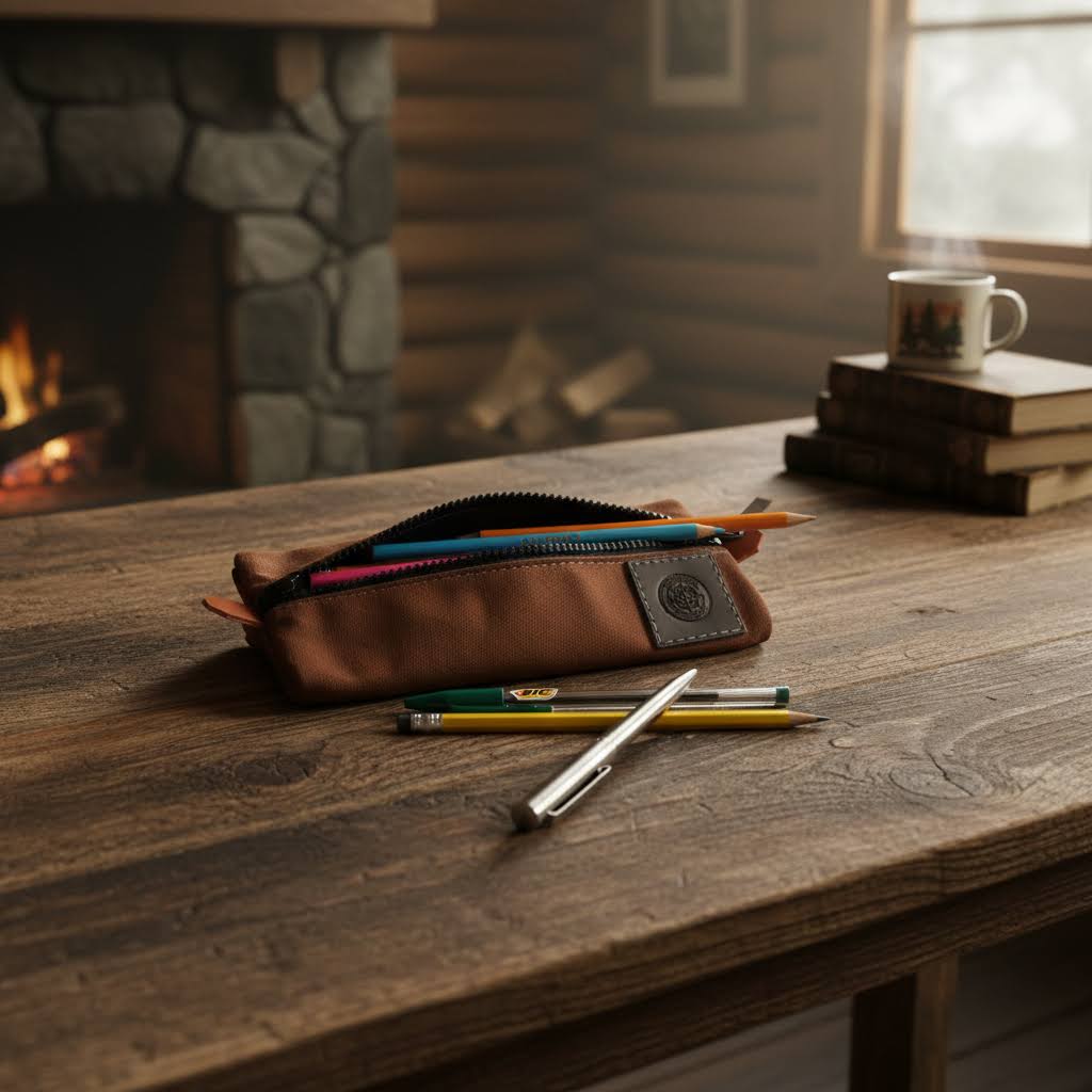 Journeyman Handcraft 24oz Canvas Pencil Case - Tan Brown