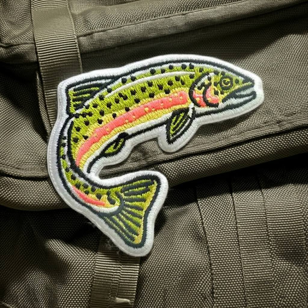Union Made Jumping Salmon Iron On Patch