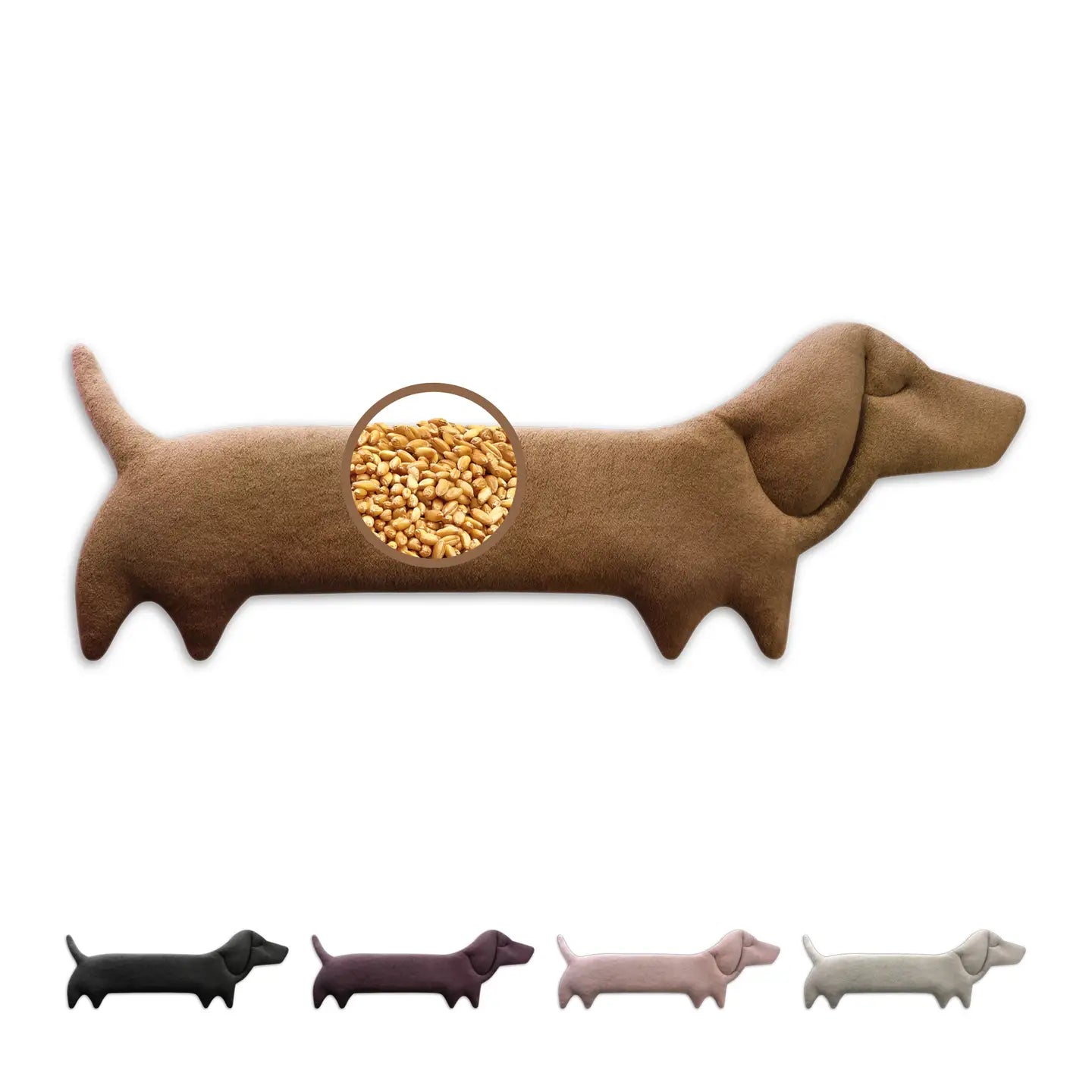 Leschi 100% Organic Cotton Grain Pillow Sausage Dog Neck Heating Pillow Brown