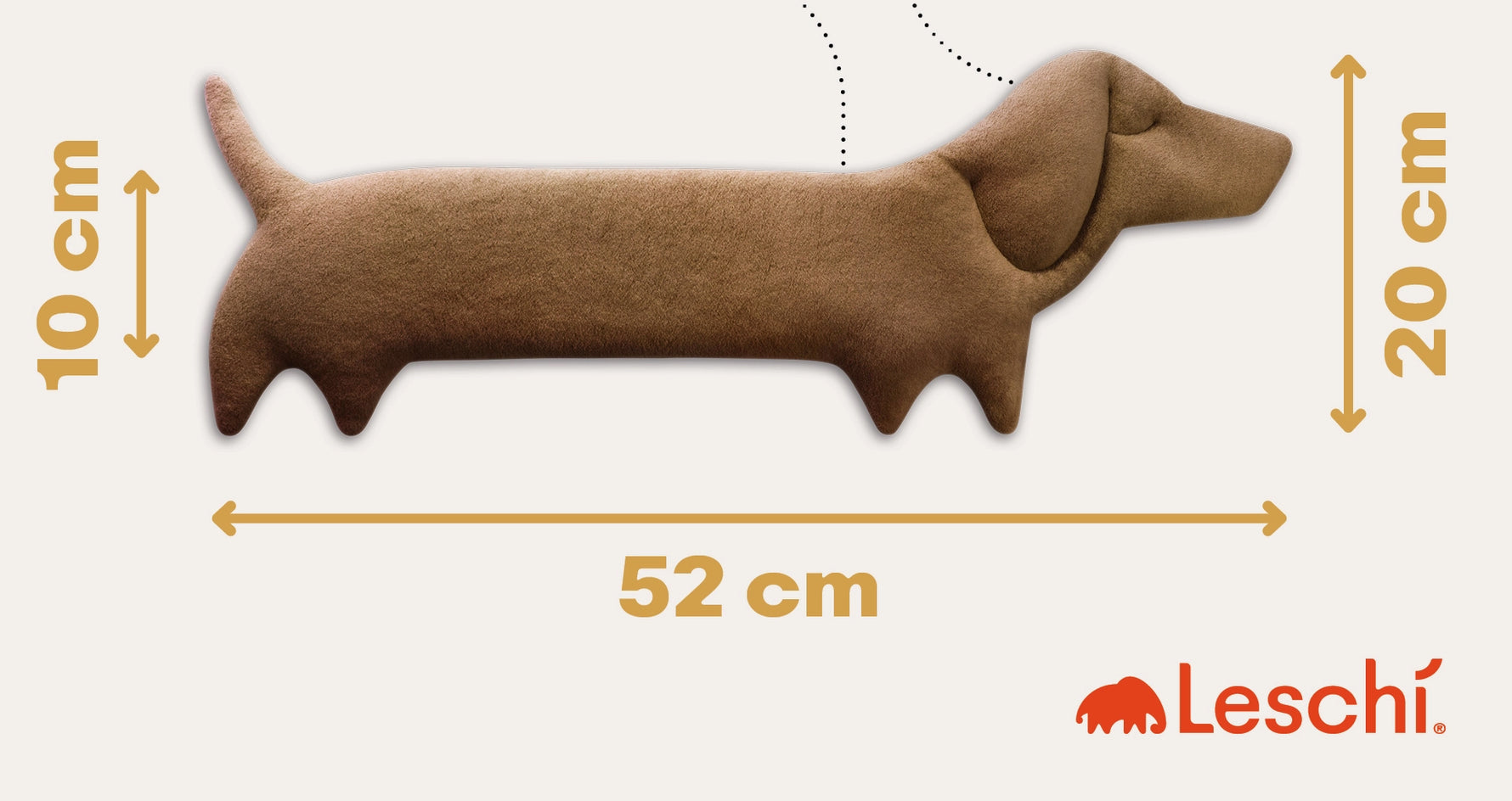 Leschi 100% Organic Cotton Grain Pillow Sausage Dog Neck Heating Pillow Brown