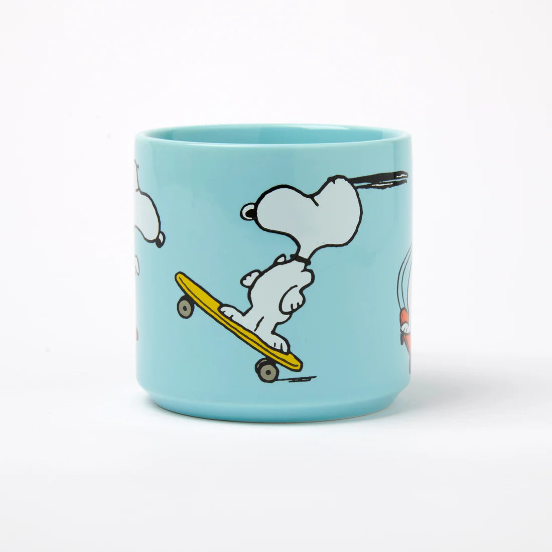 Magpie Gifts Snoopy Blue Mug features Snoopy on a skateboard—perfect Peanuts gift for fans, collectors, and coffee lovers.