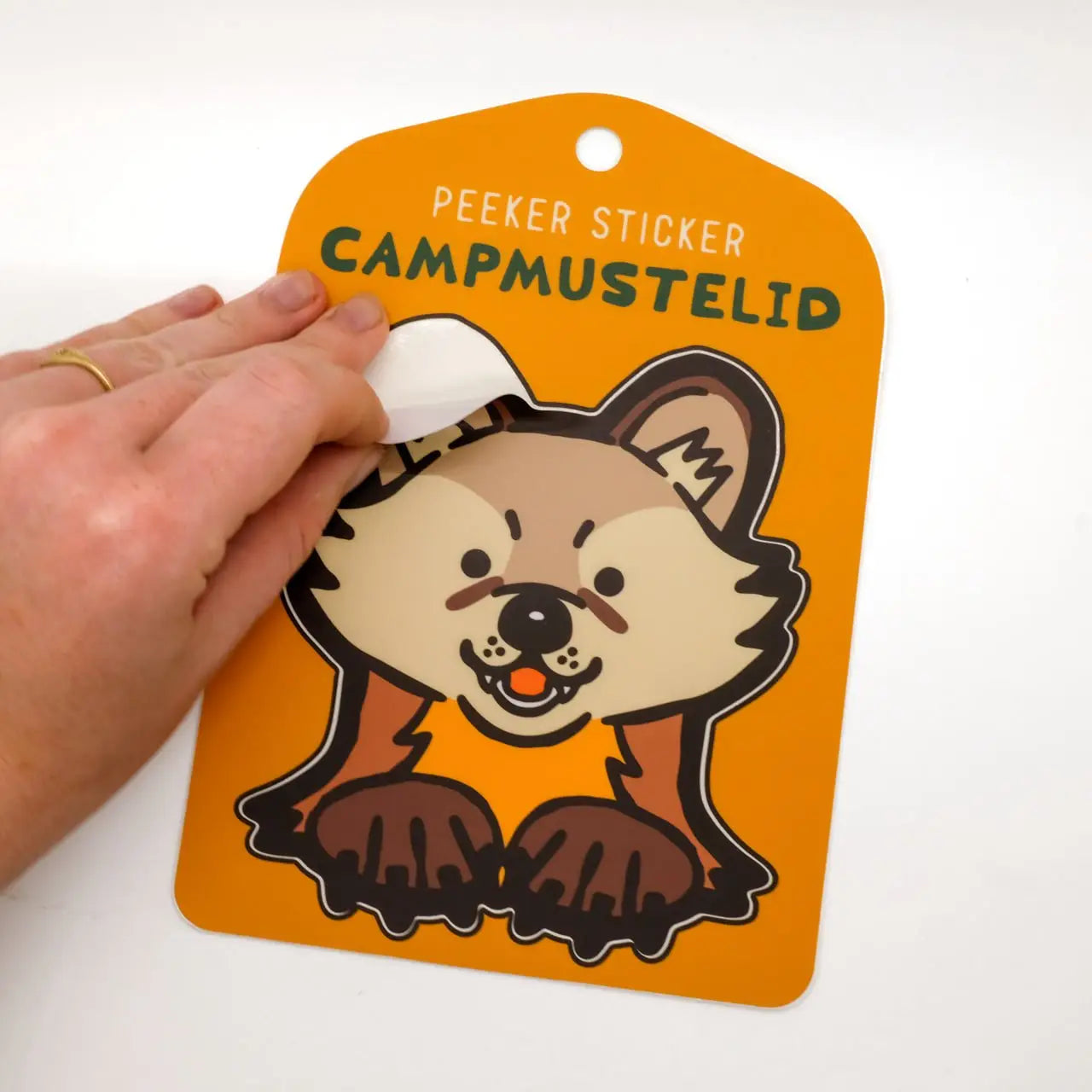 Camp Mustelid American Marten Peeker Large Sticker