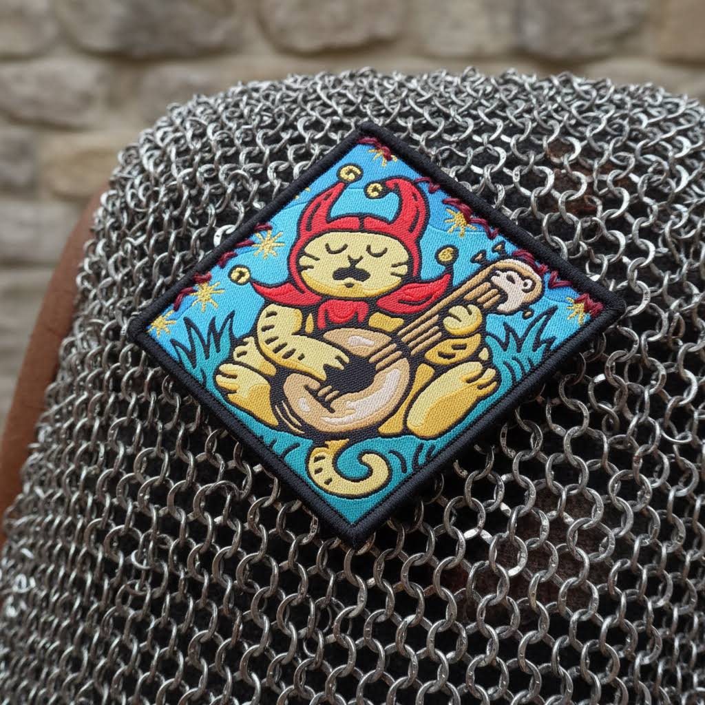 Cat Coven Sad Jester Cat Woven Patch